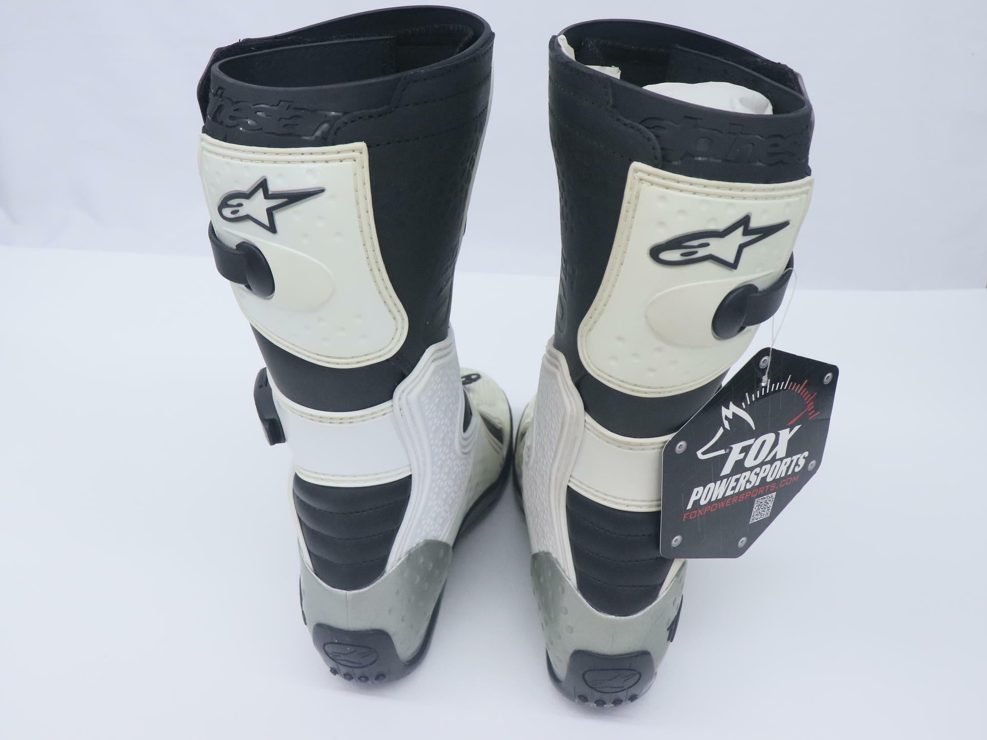 Alpinestars Tech 6s WHITE SILVER Riding Boot Motocross - YOUTH sz4 - 3411-0106