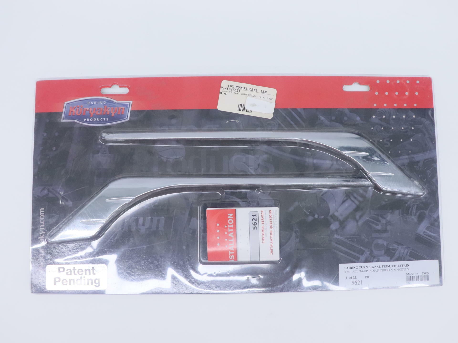 Kuryakyn Turn Signal Trim Fairing CHROME - Indian 14-18 Chieftain - 5621