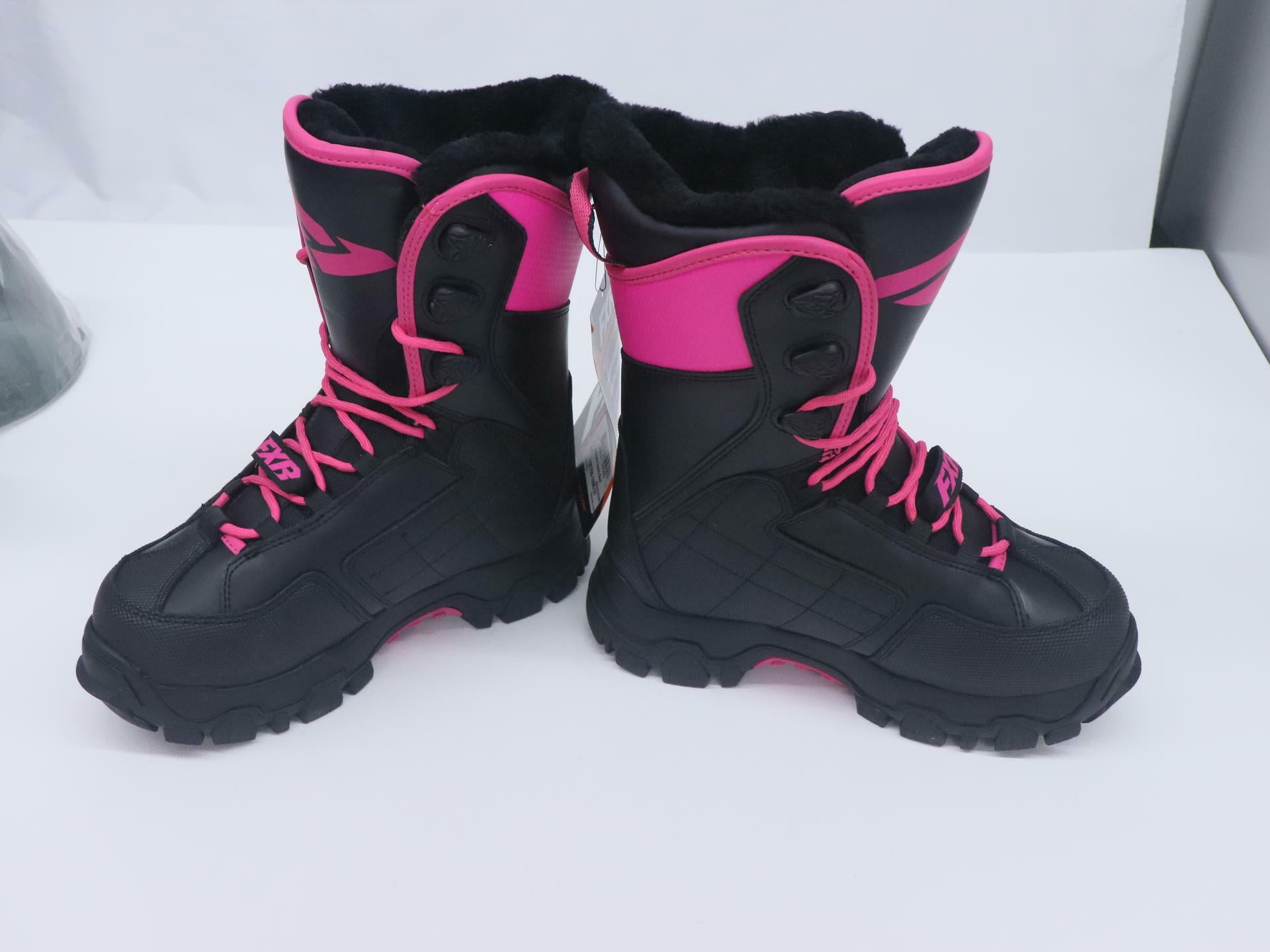 FXR X-Cross Speed Snowmobile Boots Women's Size 7 Black Fur Lined 190708-1090-37