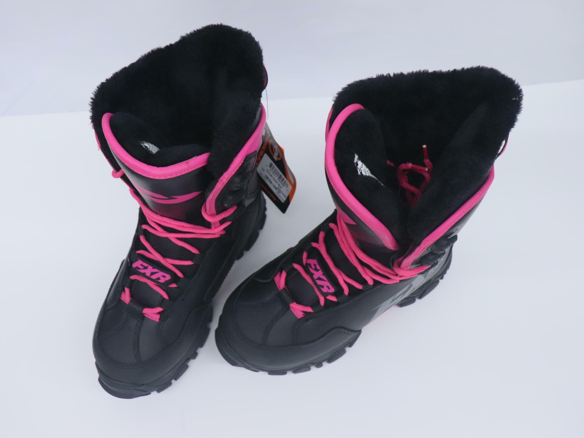 FXR X-Cross Speed Snowmobile Boots Women's Size 7 Black Fur Lined 190708-1090-37