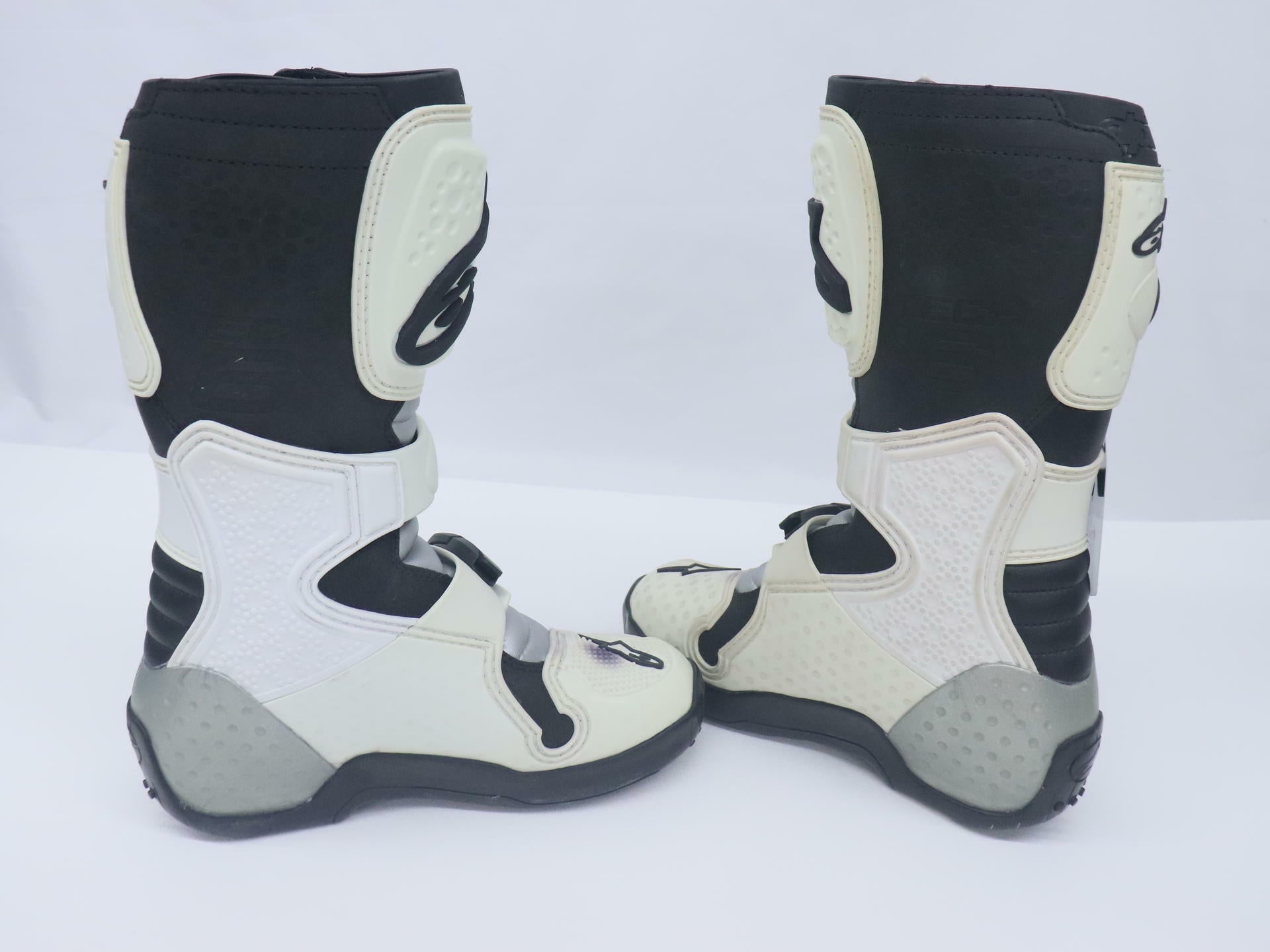 Alpinestars Tech 6s WHITE SILVER Riding Boot Motocross - YOUTH sz4 - 3411-0106