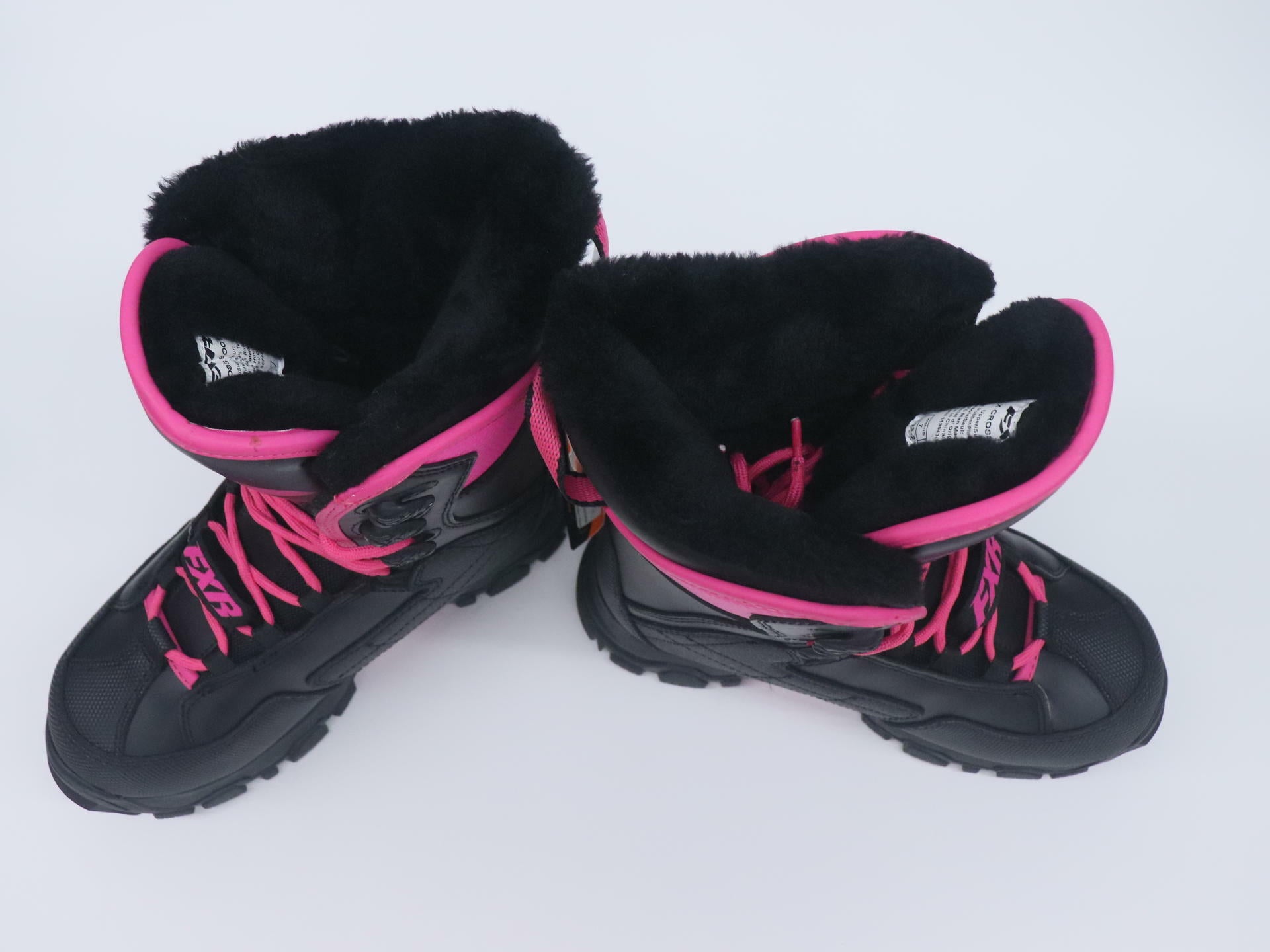 FXR X-Cross Speed Snowmobile Boots Women's Size 7 Black Fur Lined 190708-1090-37
