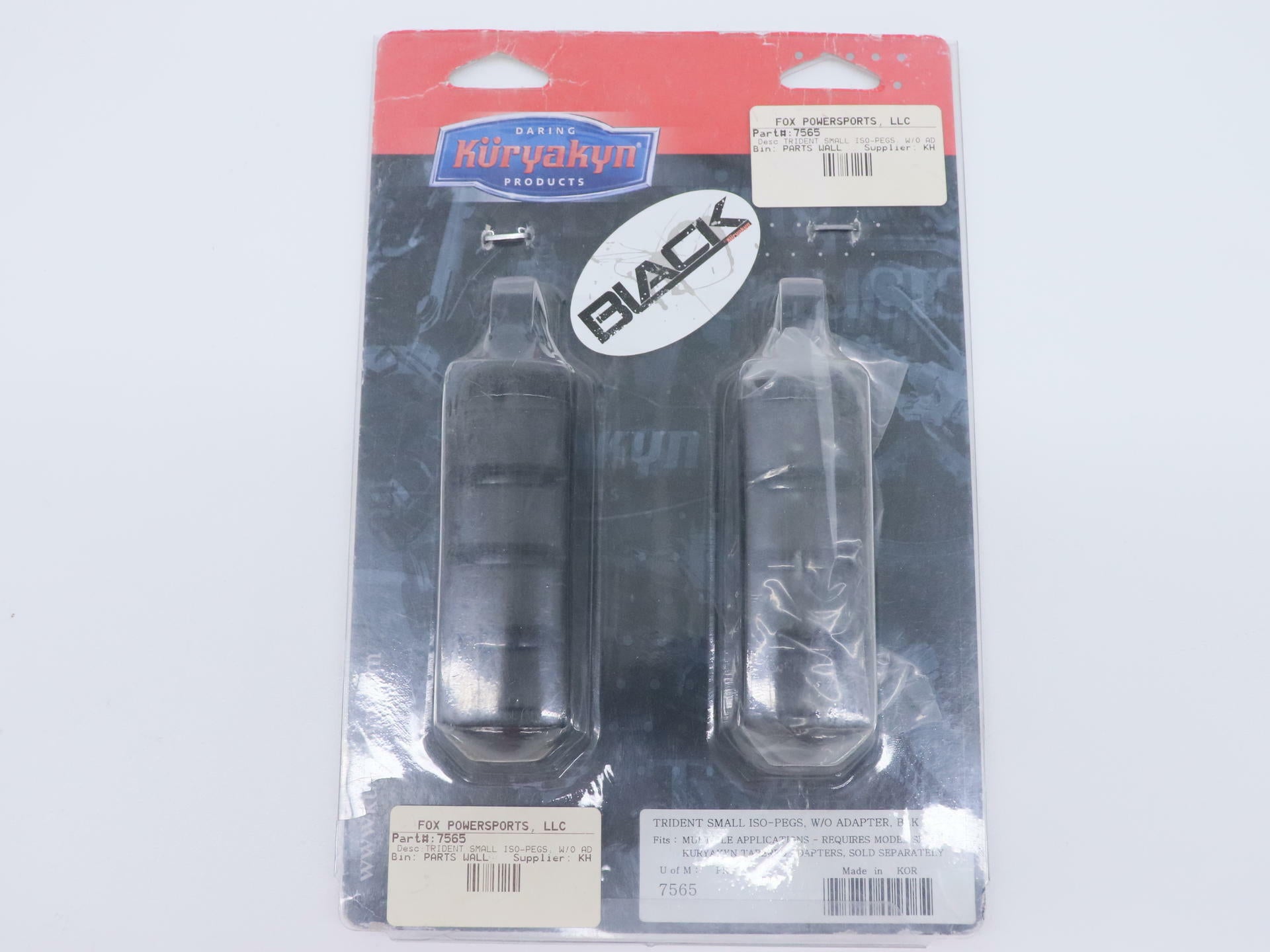 Kuryakyn Trident Footpeg Set BLACK - Small 4-5/8" long x 1-1/4" wide - 7565
