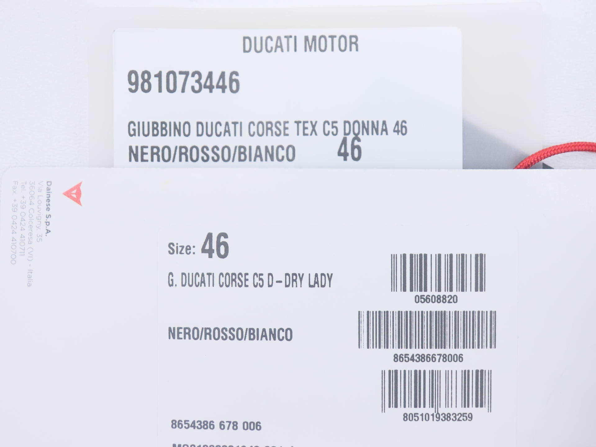 Dainese Ducati Jacket Fabric Corse Tex Motorcycle WOMEN 46 - 981073446 - Open Box