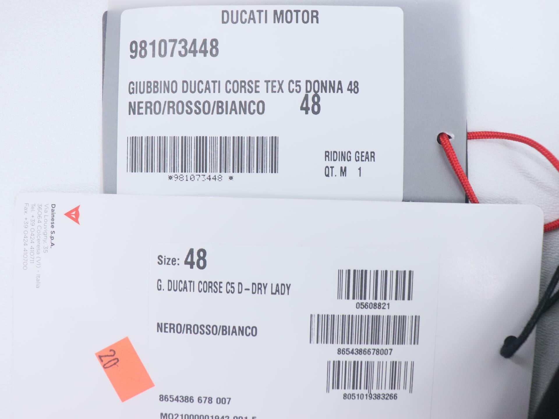 Dainese Ducati Jacket Fabric Corse Tex Motorcycle WOMEN 48 - 981073448 - Open Box