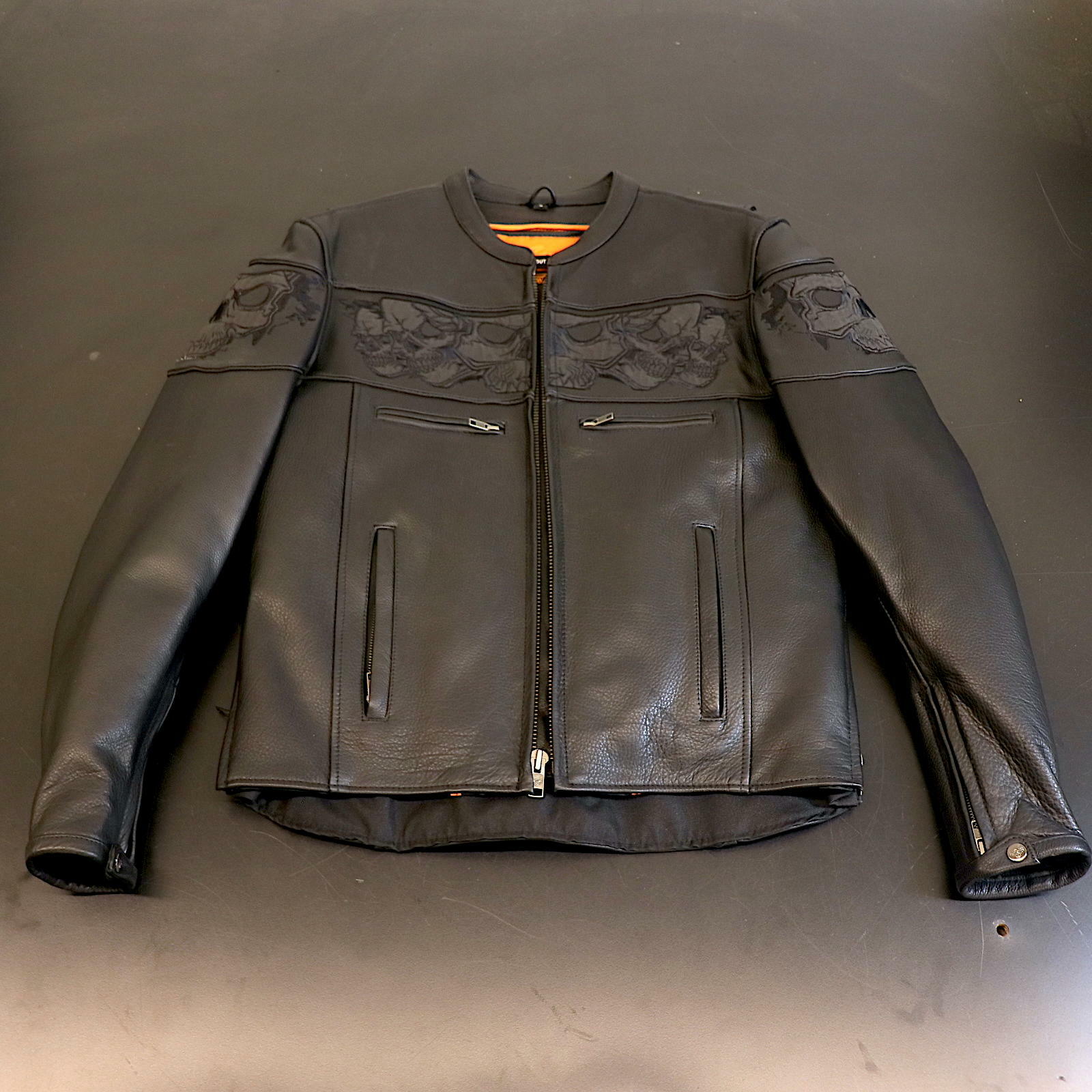 OPEN BOX -Milwaukee Leather Crossover BLACK Leather Motorcycle Jacket MENS SMALL