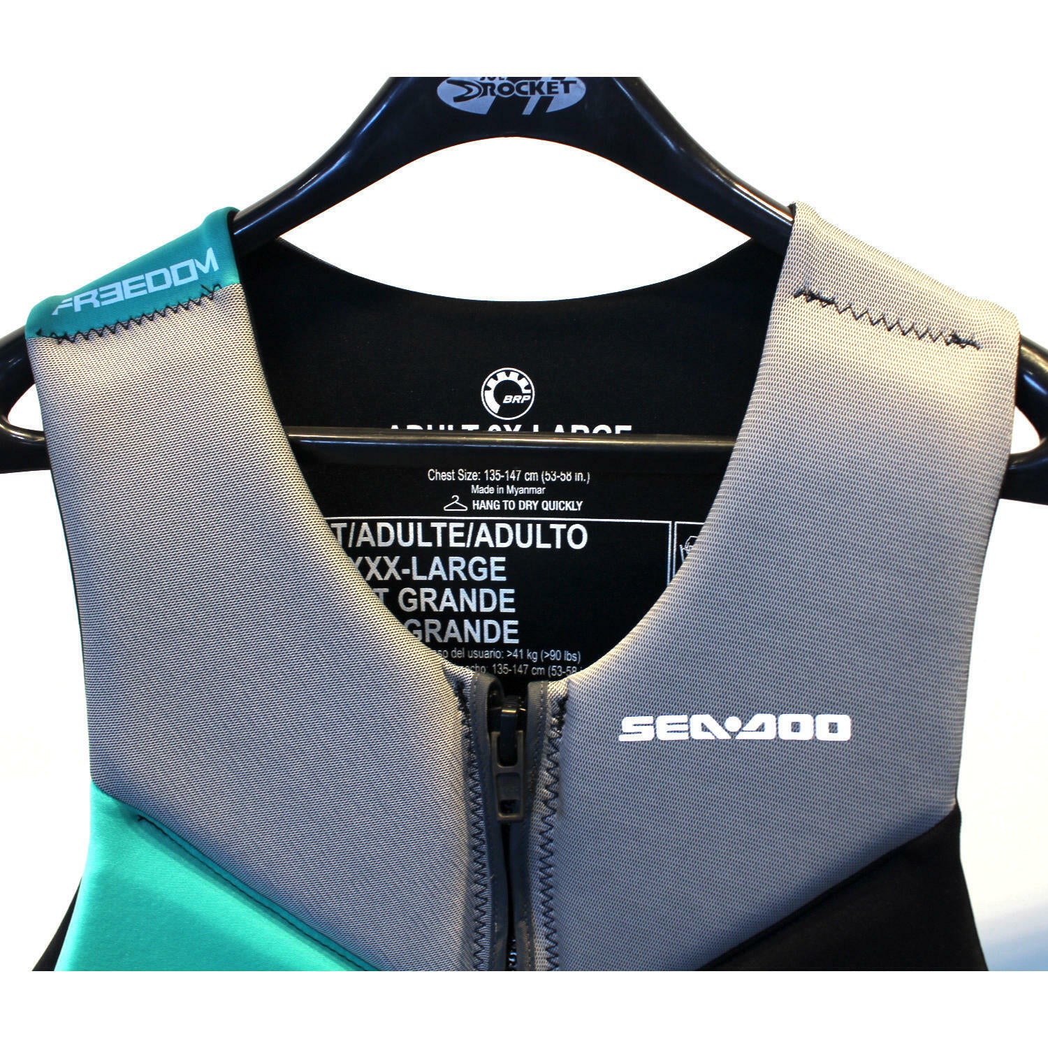Sea-Doo Freedom PFD Life Jacket Vest Teal Unisex Size 2XL 2859801474 - Open Box