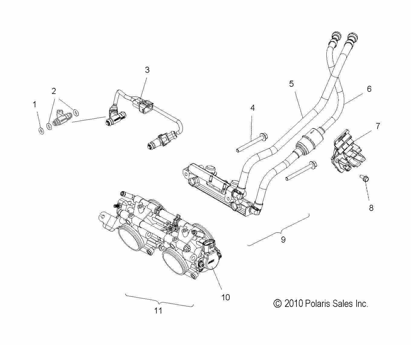 Polaris Snowmobile Harness with Injector, 800 LE, Genuine OEM Part 4013046-053, Qty 1
