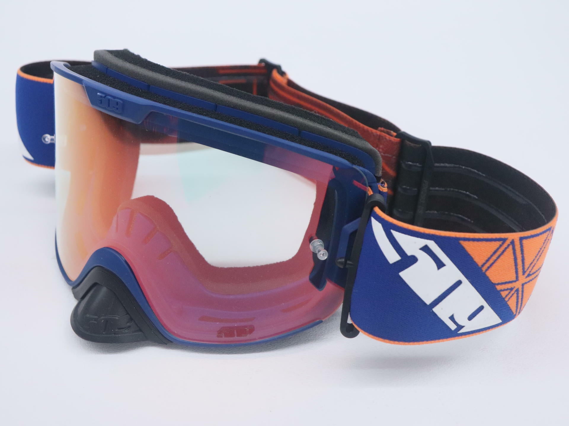 OPEN BOX -509 Kingpin Fuzion Goggle ORANGE NAVY w/Mirror Tint- F02000600-000-401