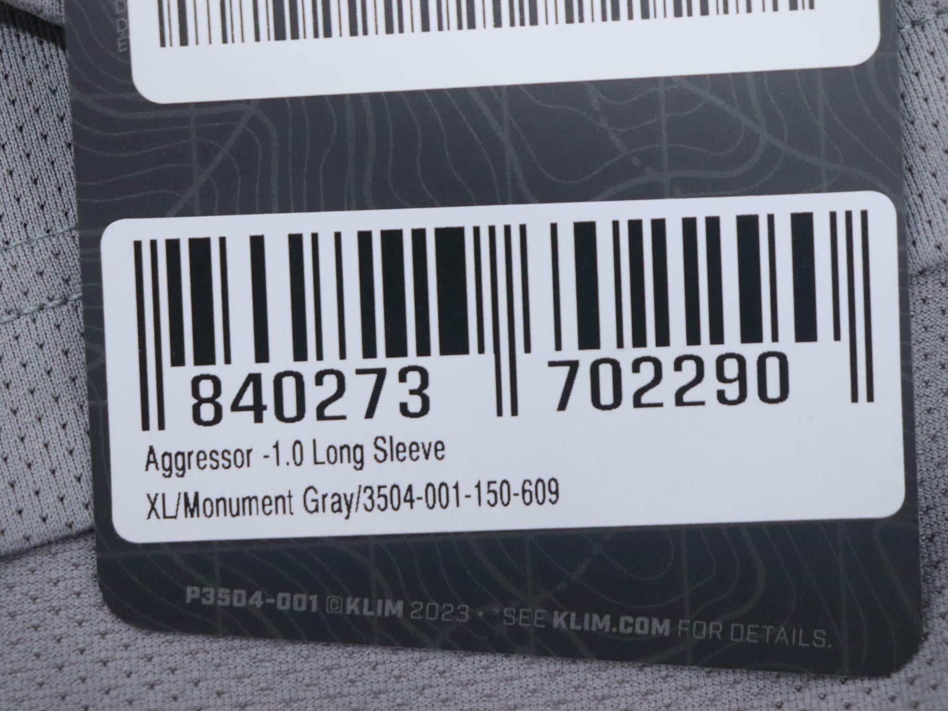 OPEN BOX - KLIM Long Sleeve Shirt Monument GRAY - MENS XL - 3504-001-150-609