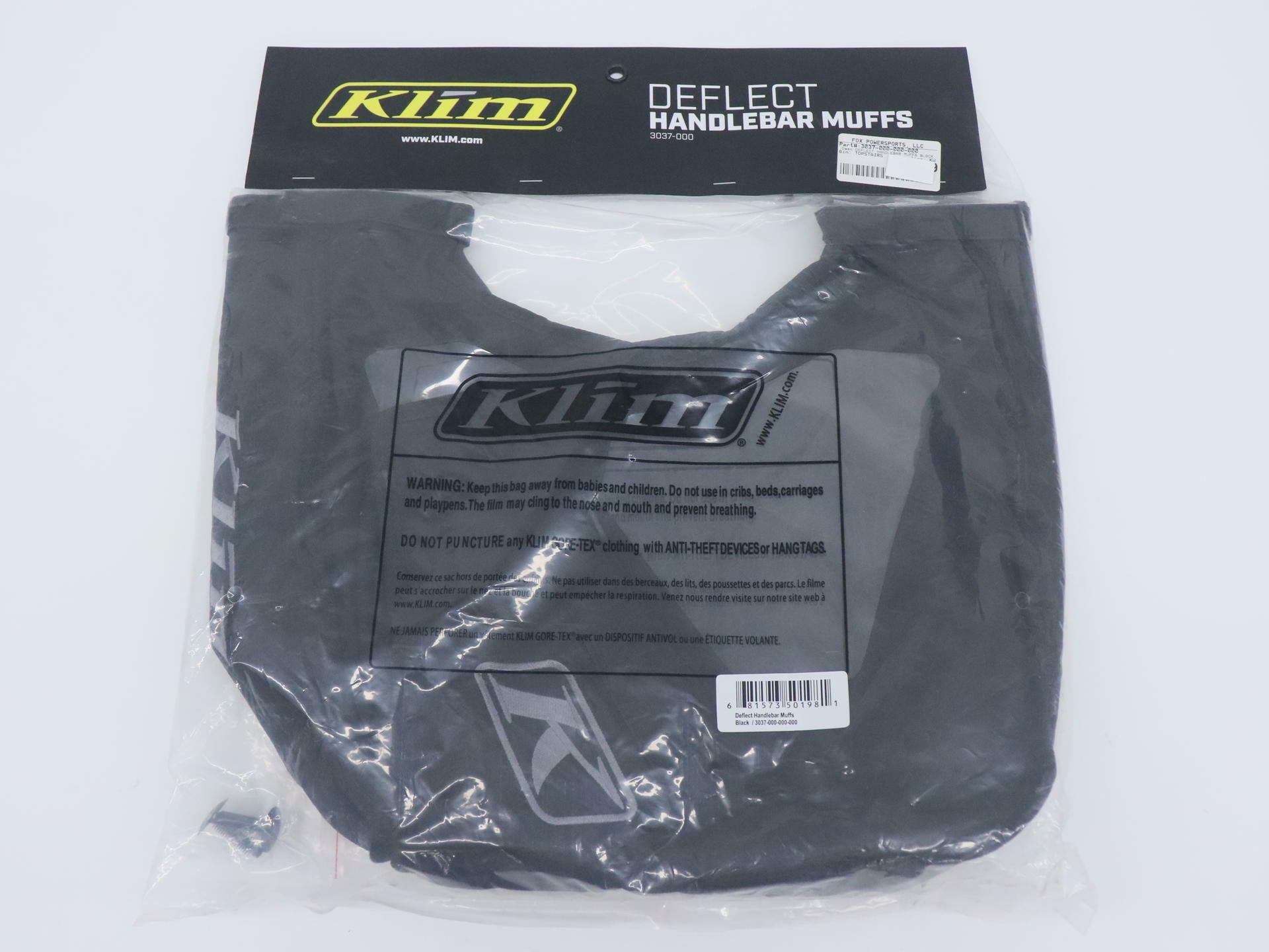 KLIM Handlebar Gauntlet Deflector Muffs BLACK - 3037-000-000-000 - Open Box