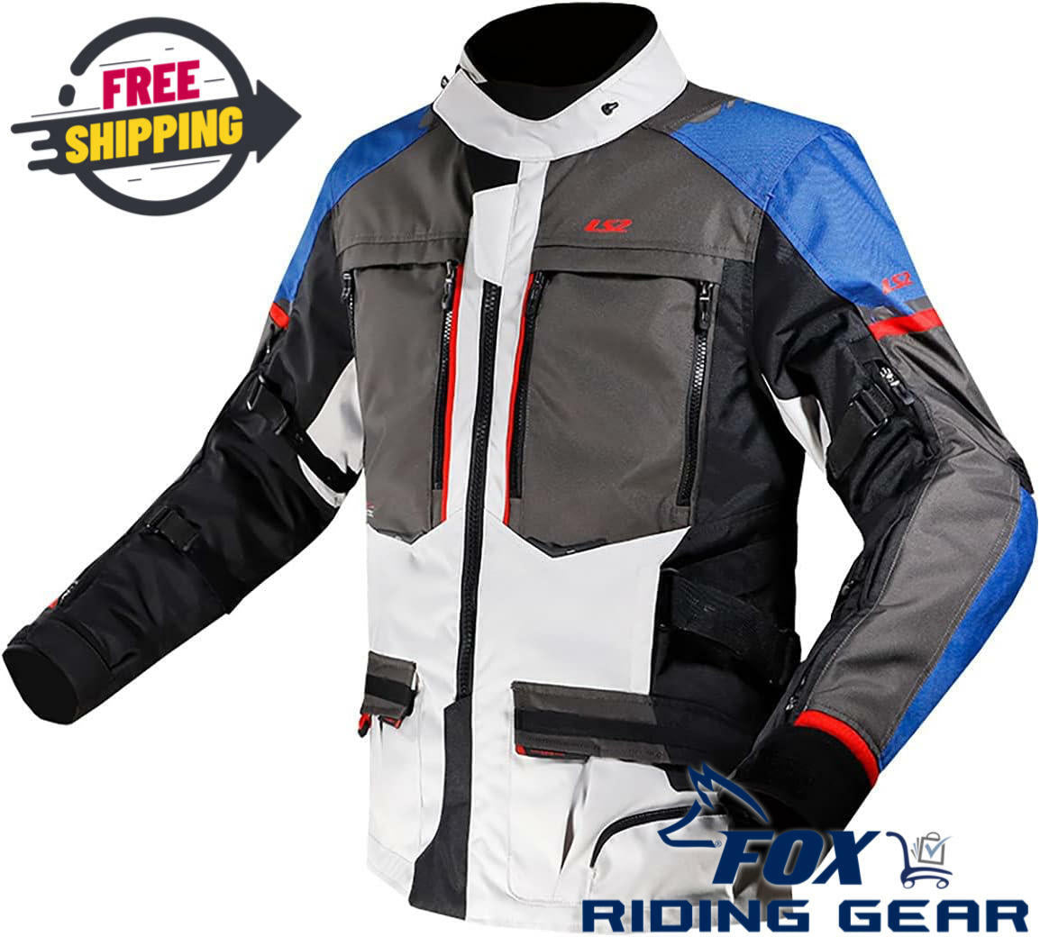 LS2 Norway Waterproof Touring Jacket Blue Mens 2XL MJT128-315R6 - Open Box