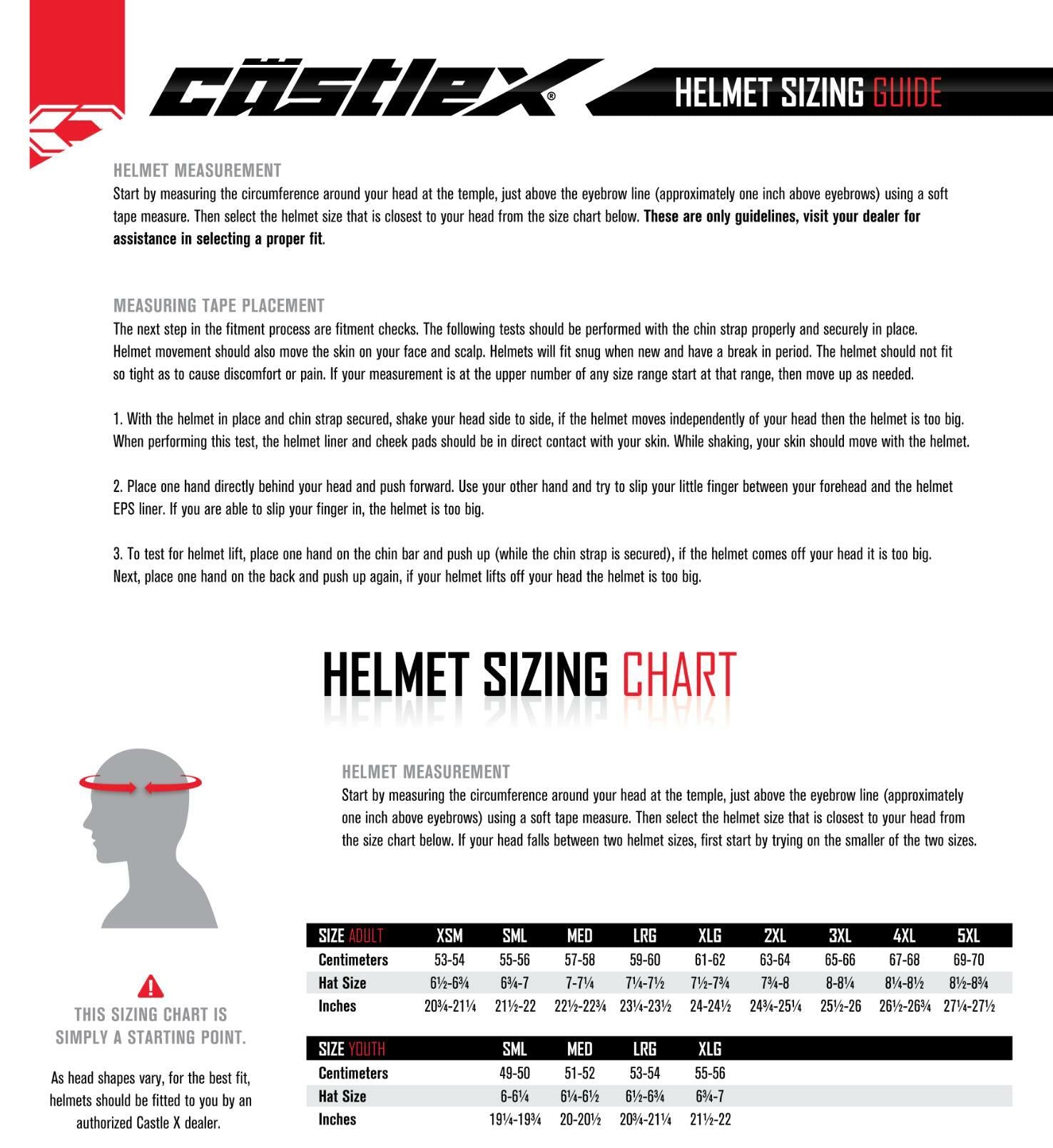 CASTLE Helmet CX200 Liberty Snow - RED BLUE - Adult XL - 36-28218 - Open Box