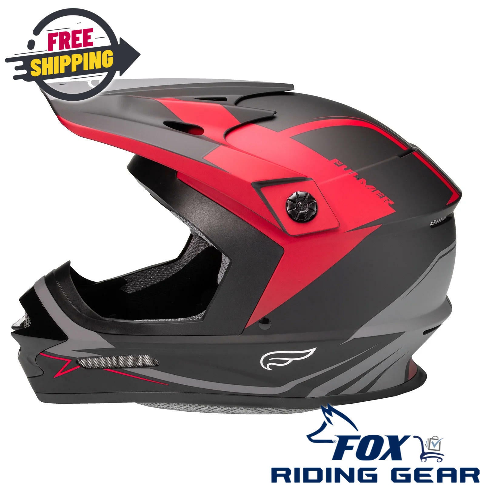 OPEN BOX - Fulmer Helmet 204 MPX MX - MATTE RED - Adult 2XL - 26-0219