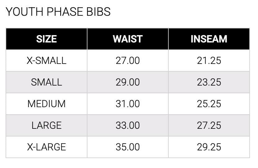 Castle X Bibs Phase BLACK - Youth MEDIUM - 73-1474 - Open Box