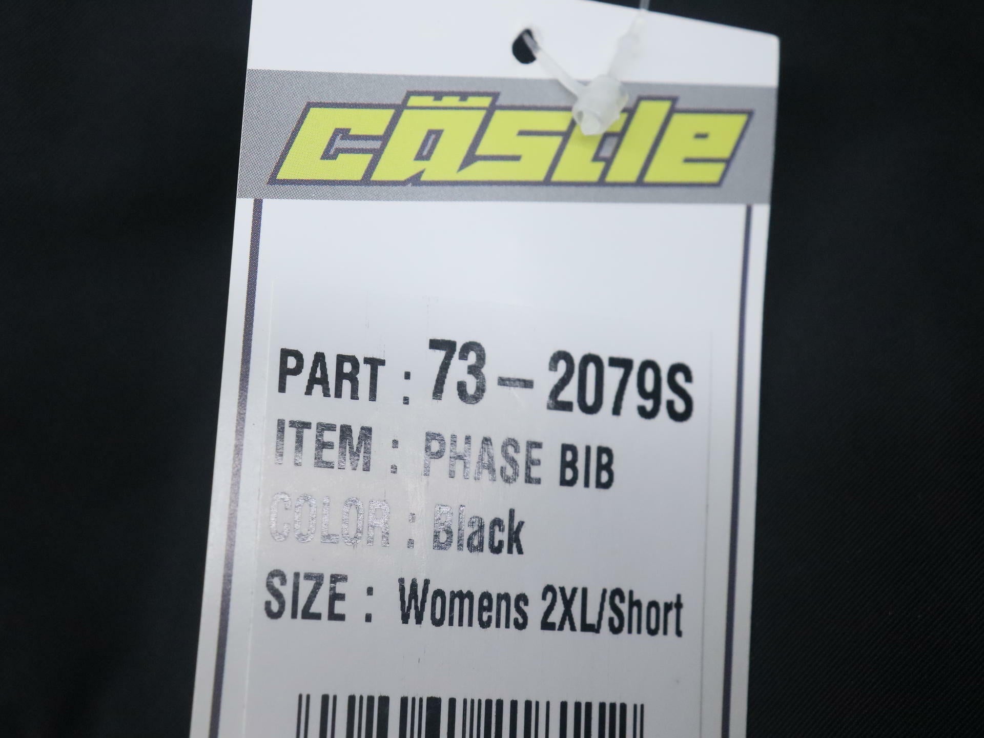 Castle X Bibs Phase BLACK - WOMENS 2XL Short - 73-2079S - Open Box