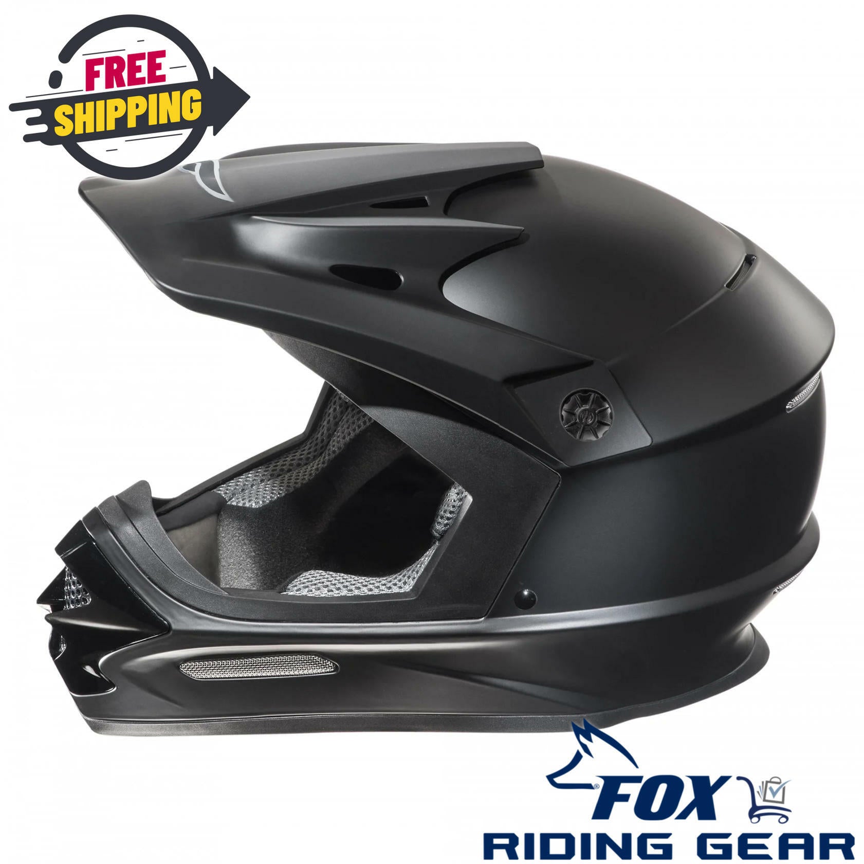 OPEN BOX - Fulmer Helmet 204 MPX MX - MATTE BLACK - Adult MEDIUM - 26-0184