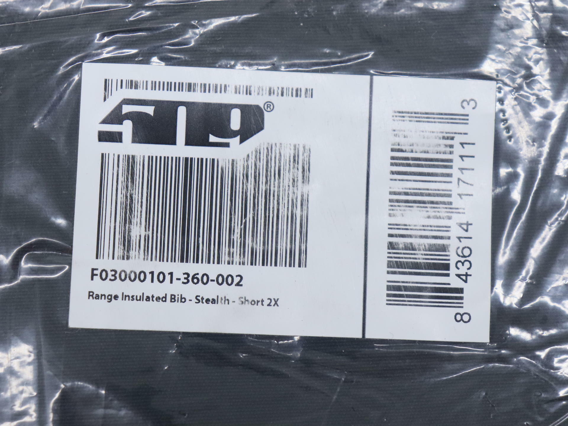 OPEN BOX - 509 Insulated BIB Range Stealth - MENS 2XL SHORT - F03000101-360-002