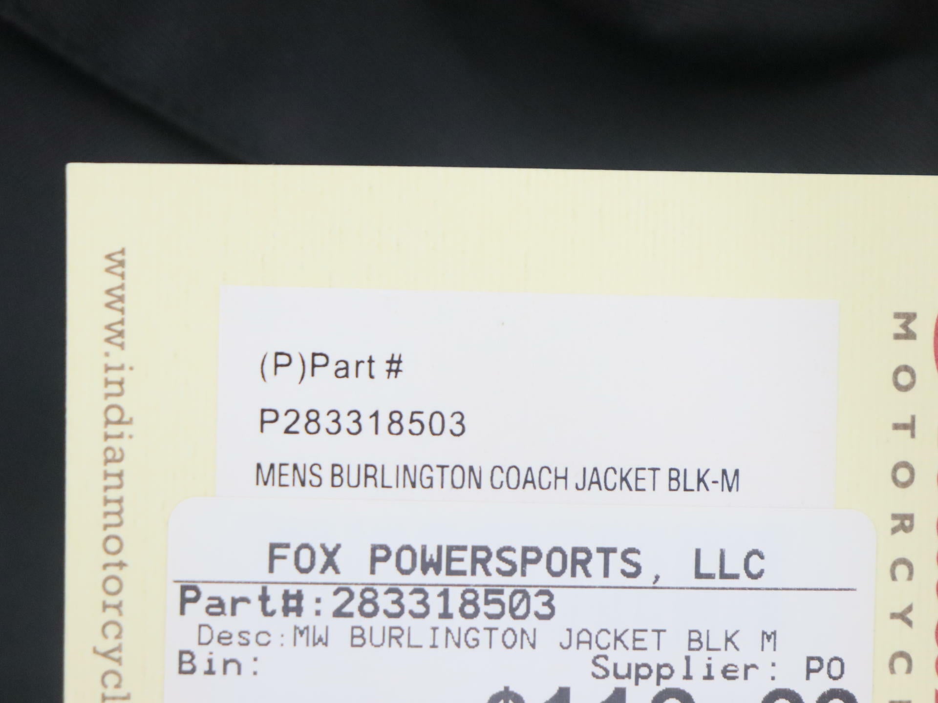 OPEN BOX - Indian Jacket Burlington Motorcycle BLACK - MENS MEDIUM - 283318503