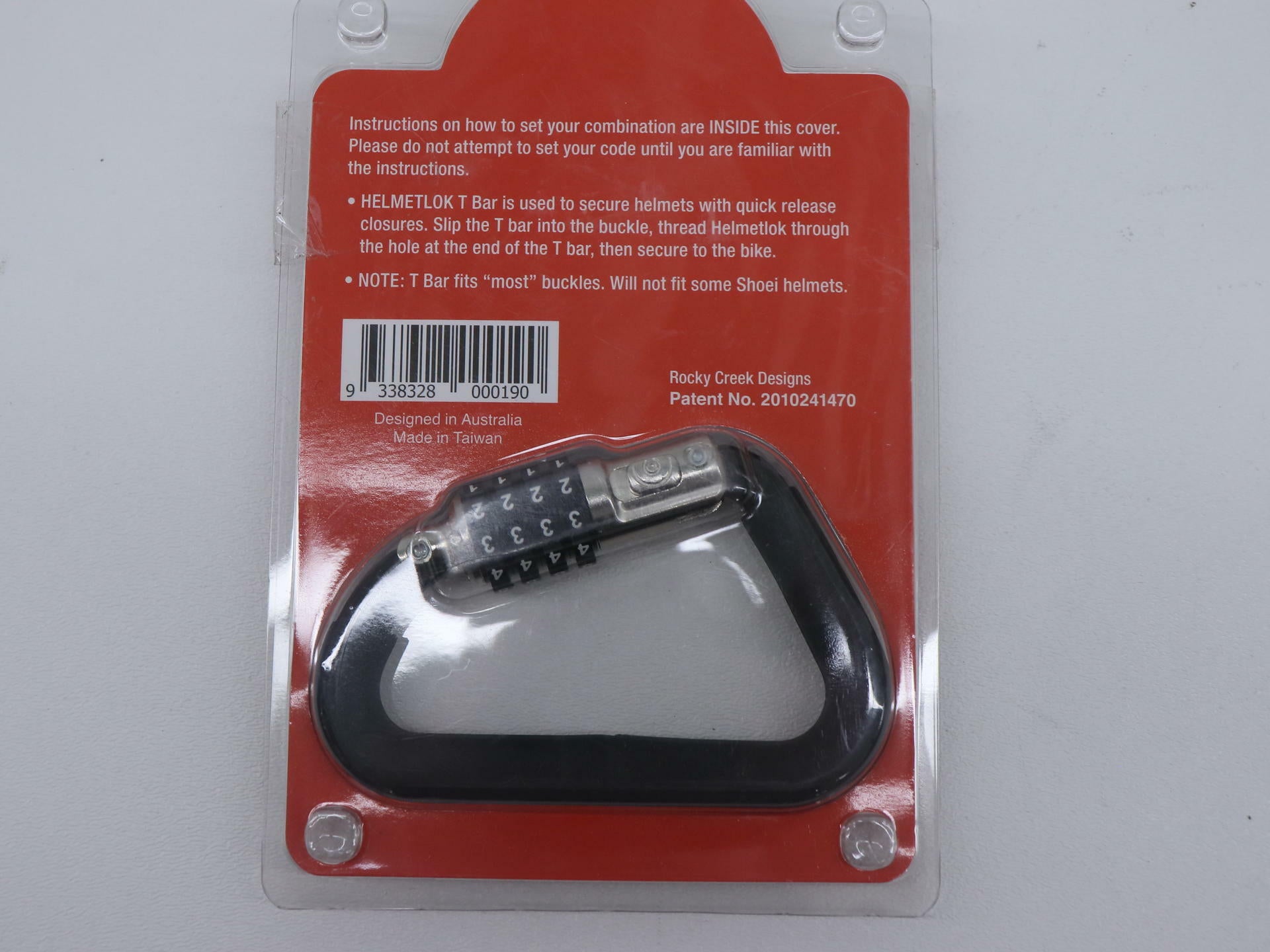 OPEN BOX - Helmetlok II Motorcycle Helmet Combination Lock Carabiner - 9338-4101
