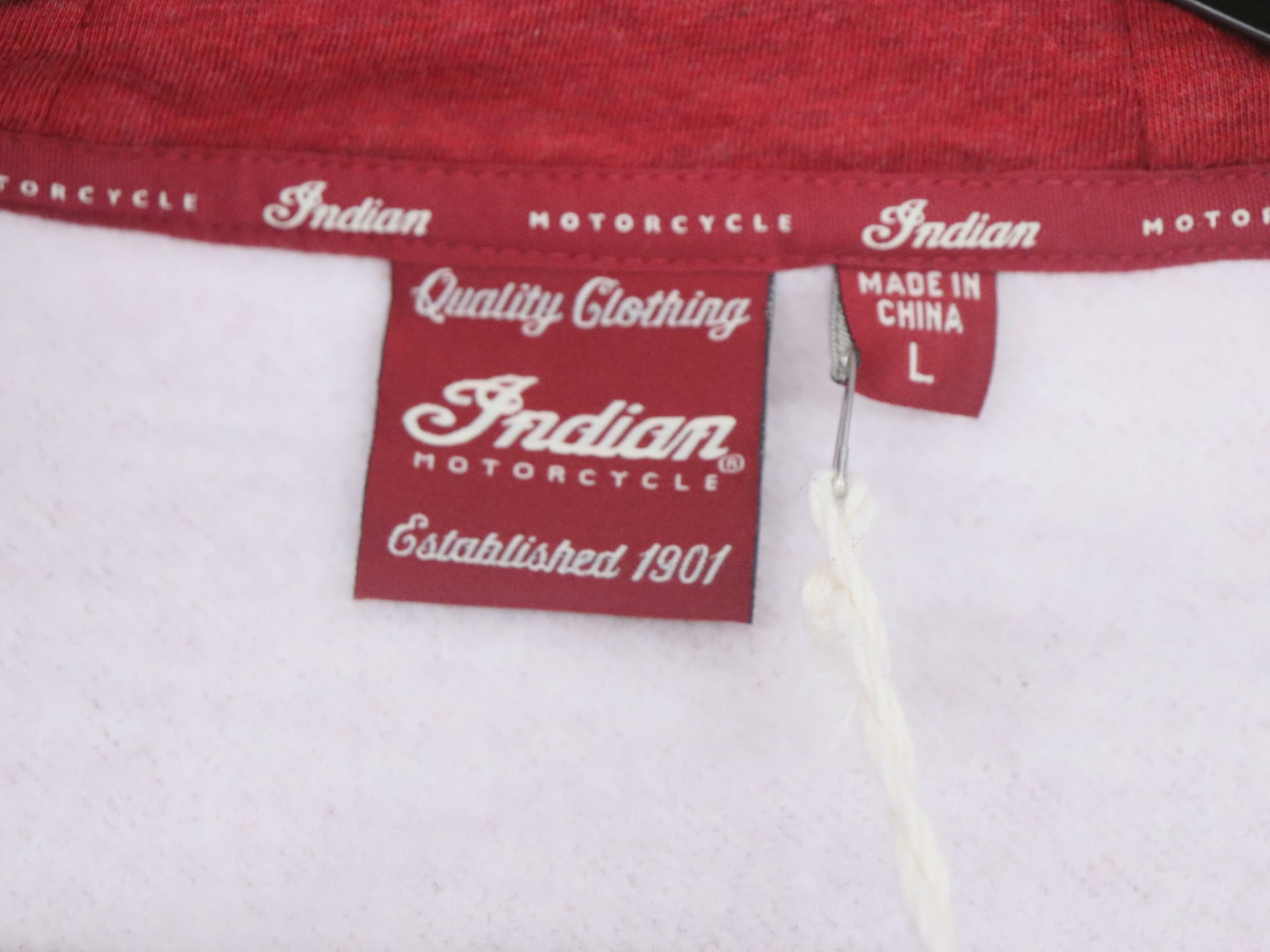 Indian Motorcycle Icon Red Hoodie Sweatshirt Womens Large 286277906 -OPEN BOX