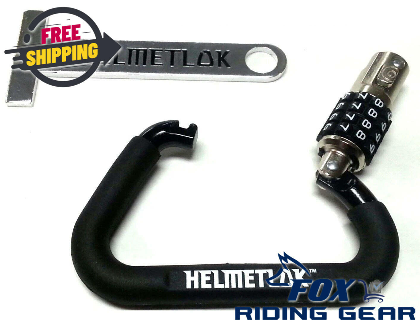 OPEN BOX - Helmetlok II Motorcycle Helmet Combination Lock Carabiner - 9338-4101