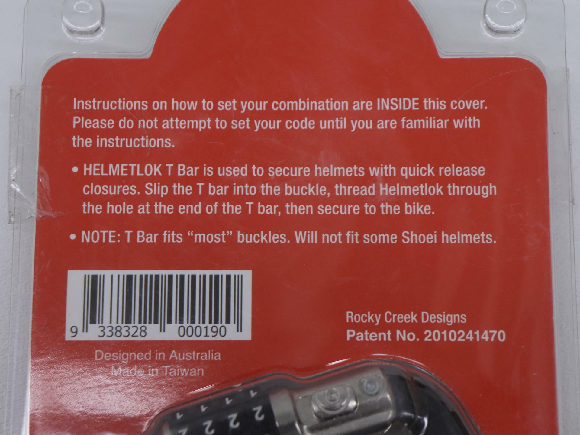 OPEN BOX - Helmetlok II Motorcycle Helmet Combination Lock Carabiner - 9338-4101