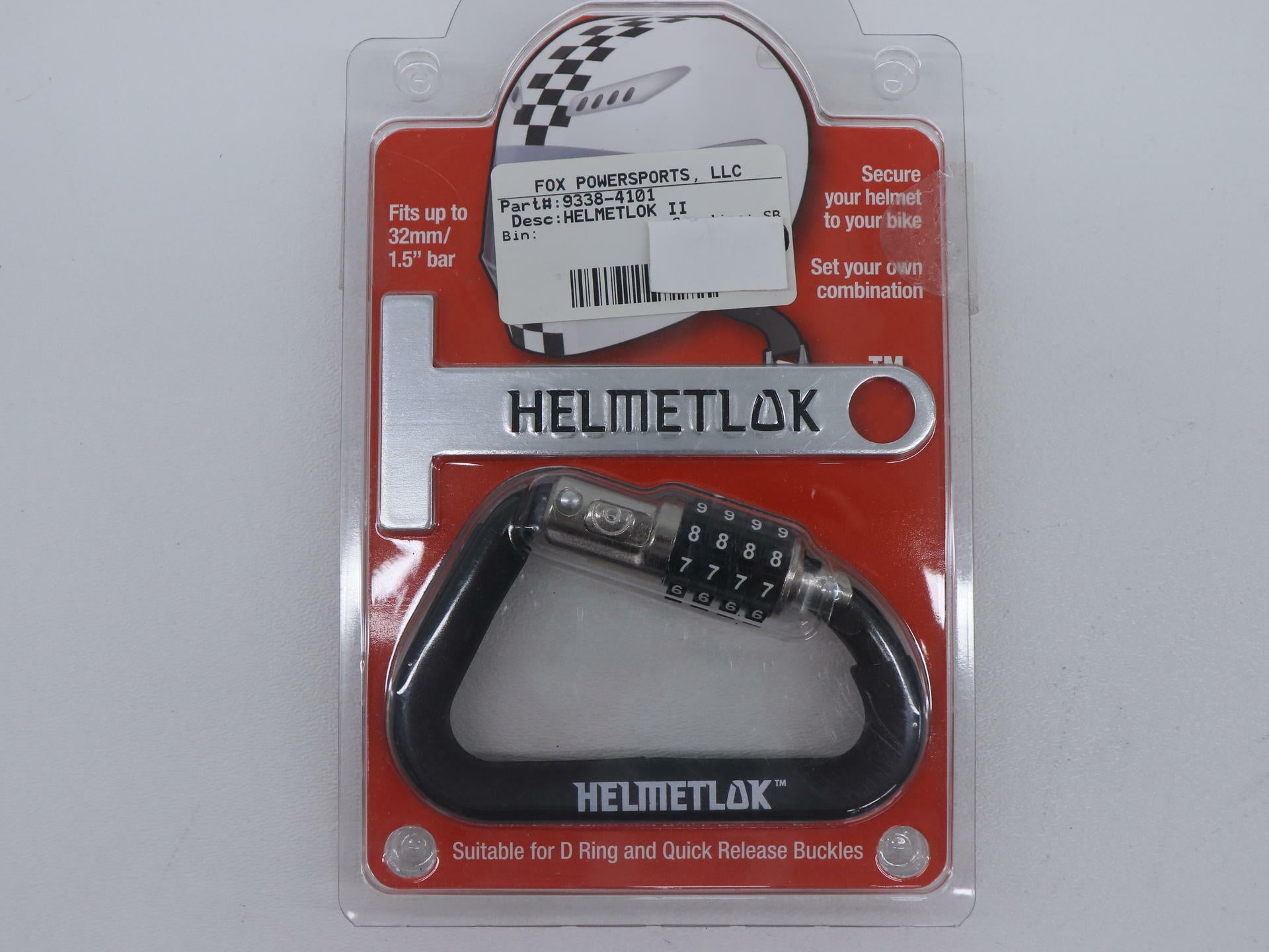 OPEN BOX - Helmetlok II Motorcycle Helmet Combination Lock Carabiner - 9338-4101