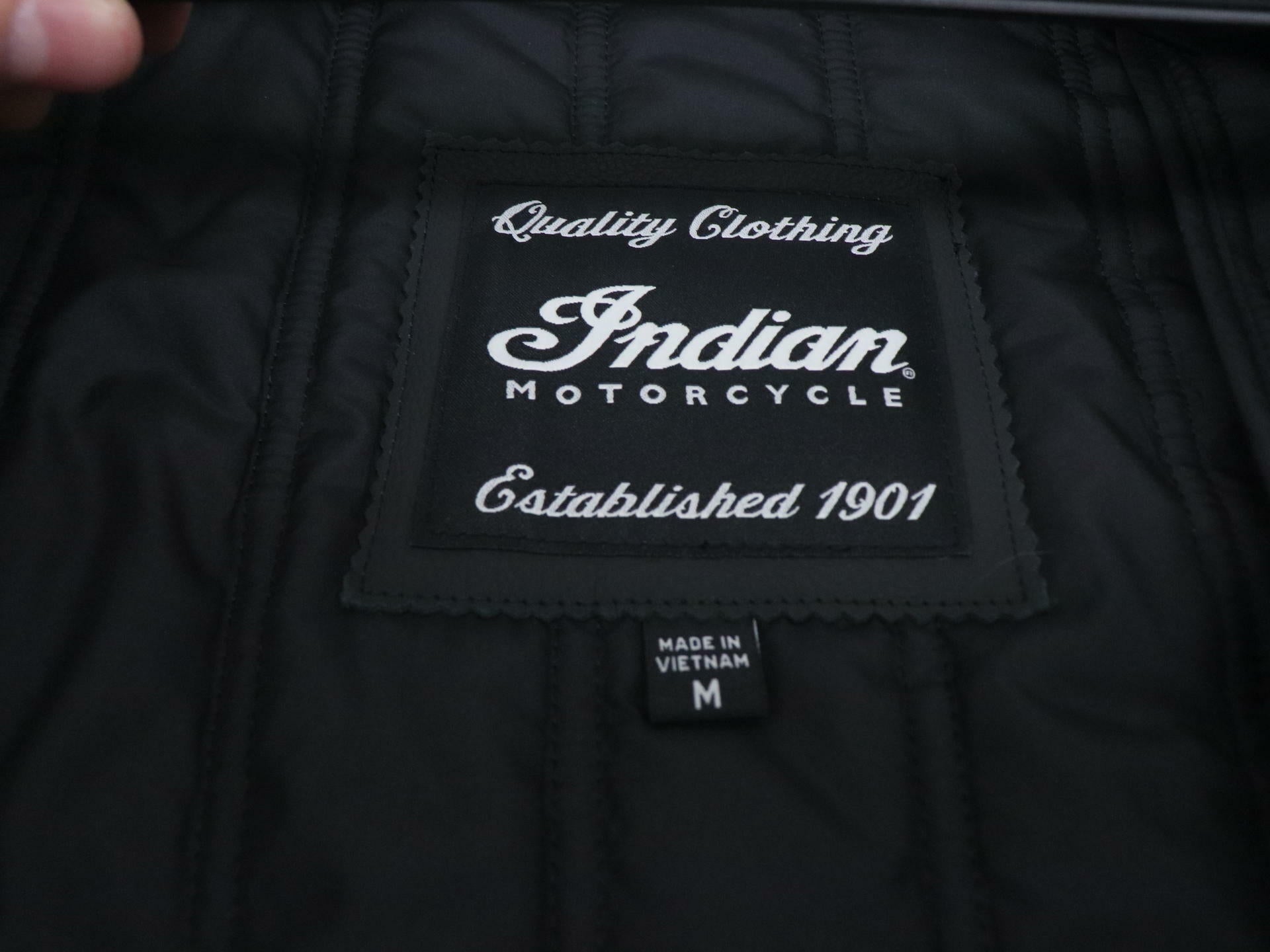 Indian Franklin Mens Black Motorcycle Riding Jacket Medium 283318003 -OPEN BOX