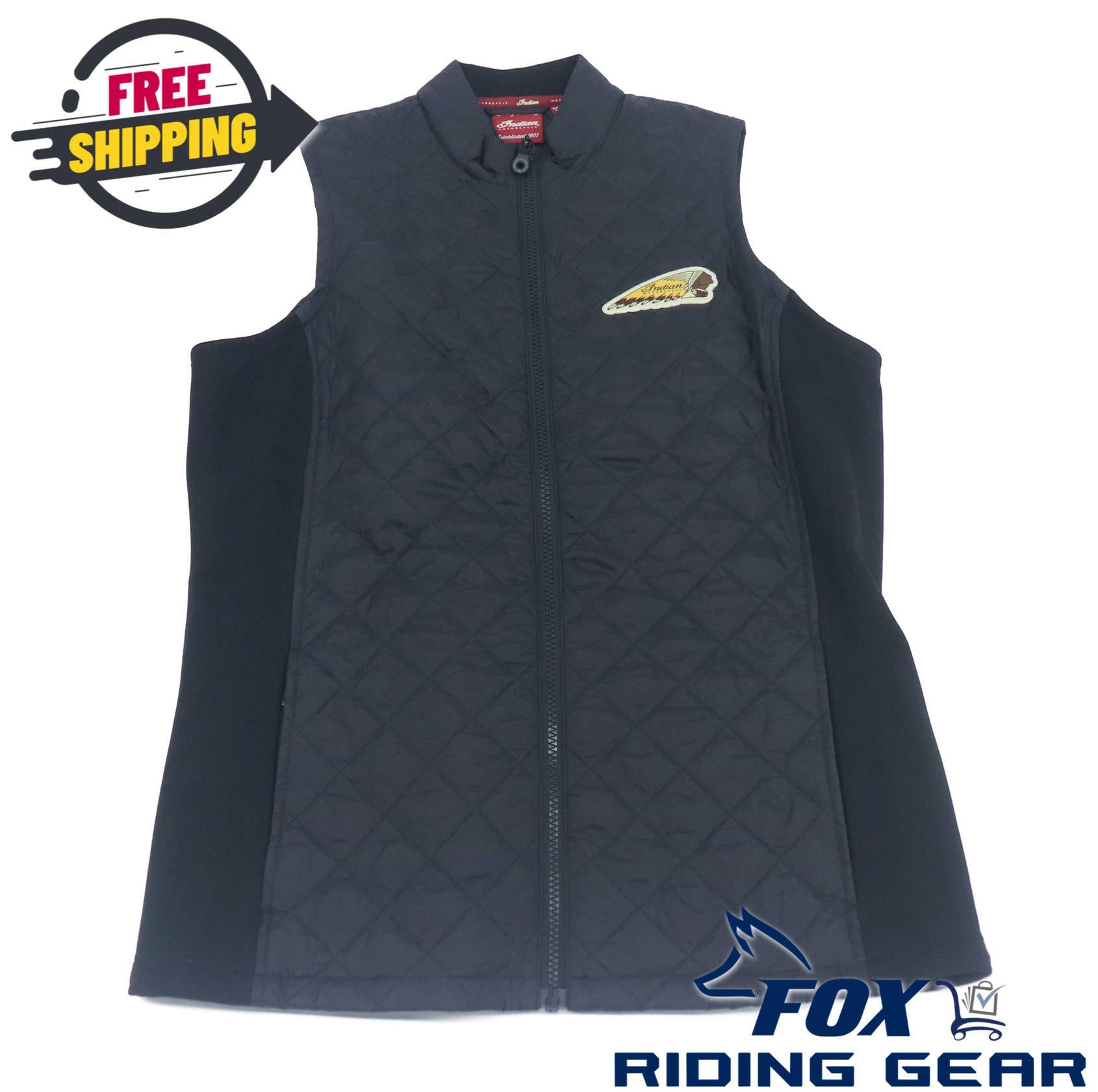 OPEN BOX - Indian Quilted Vest Headdress Black - WOMENS MEDIUM - 286073903