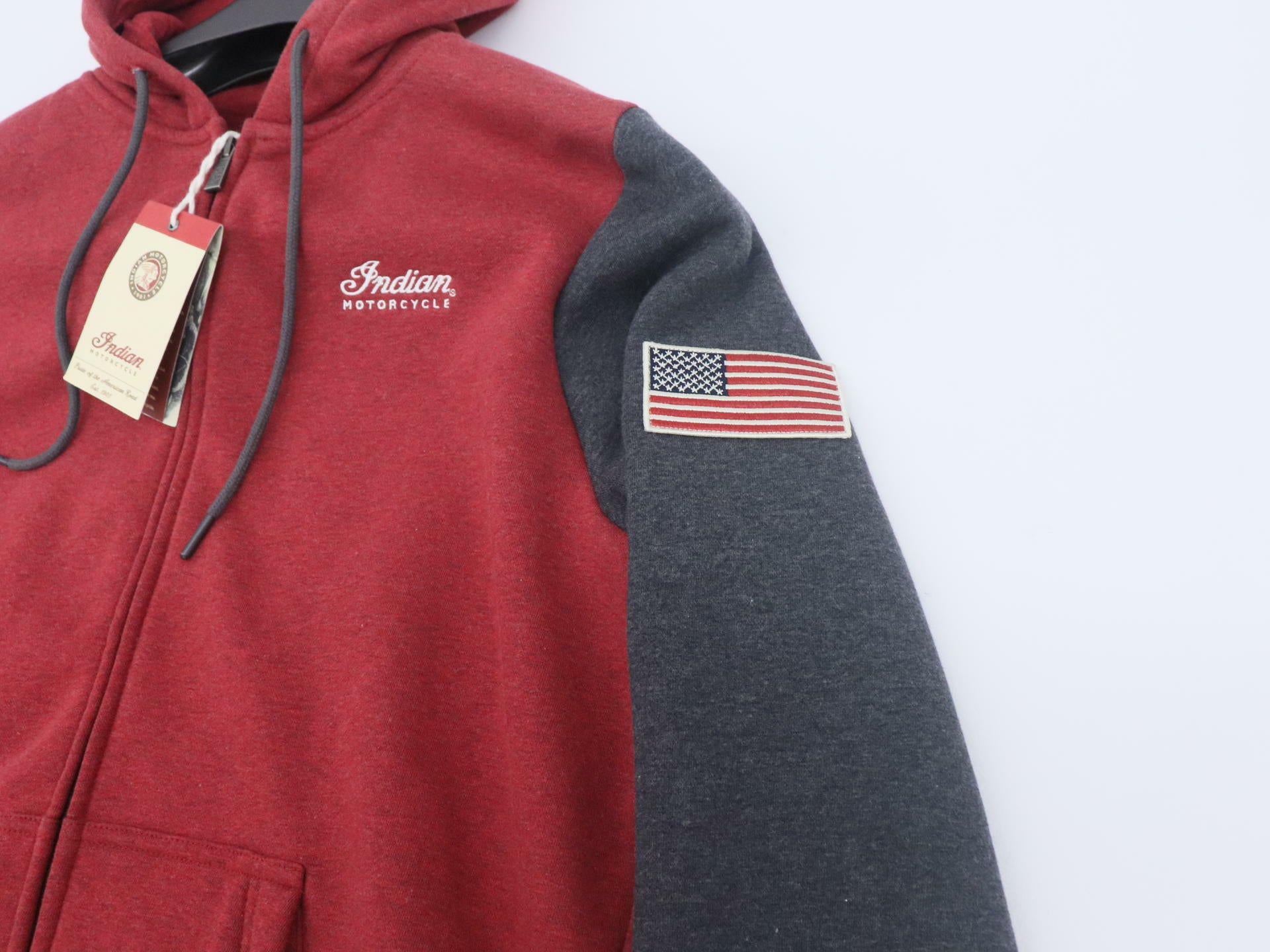 Indian Motorcycle Icon Red Hoodie Sweatshirt Womens Large 286277906 -OPEN BOX