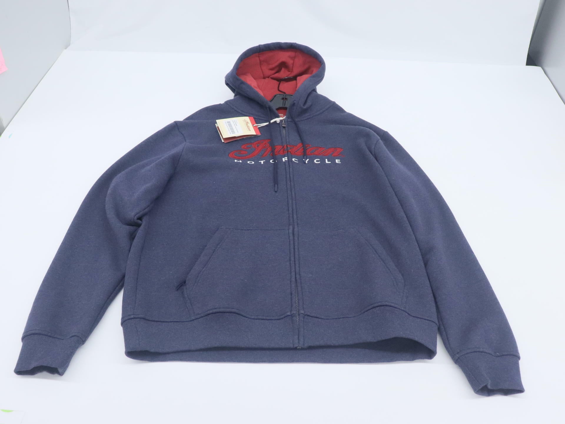 OPEN BOX - Indian Hoodie Sweatshirt USA Flag NAVY - MENS LARGE - 283326806