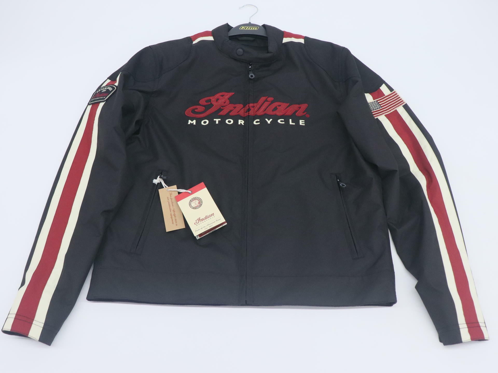 Indian 1901 V2 Retro Textile Mens Motorcycle Jacket Black M 286095703 -OPEN BOX