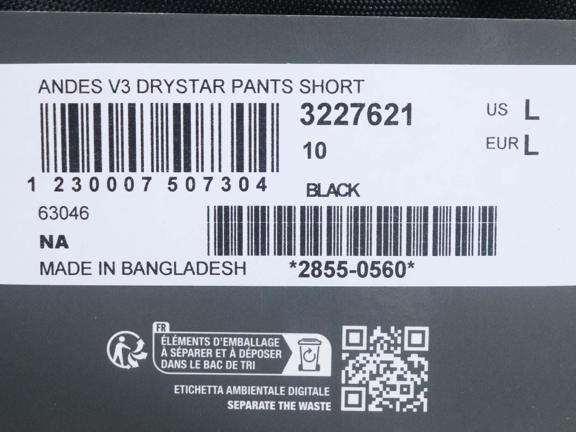 Alpinestars Andes Pants V3 DryStar - MENS LARGE Short - 3227621 - Open Box