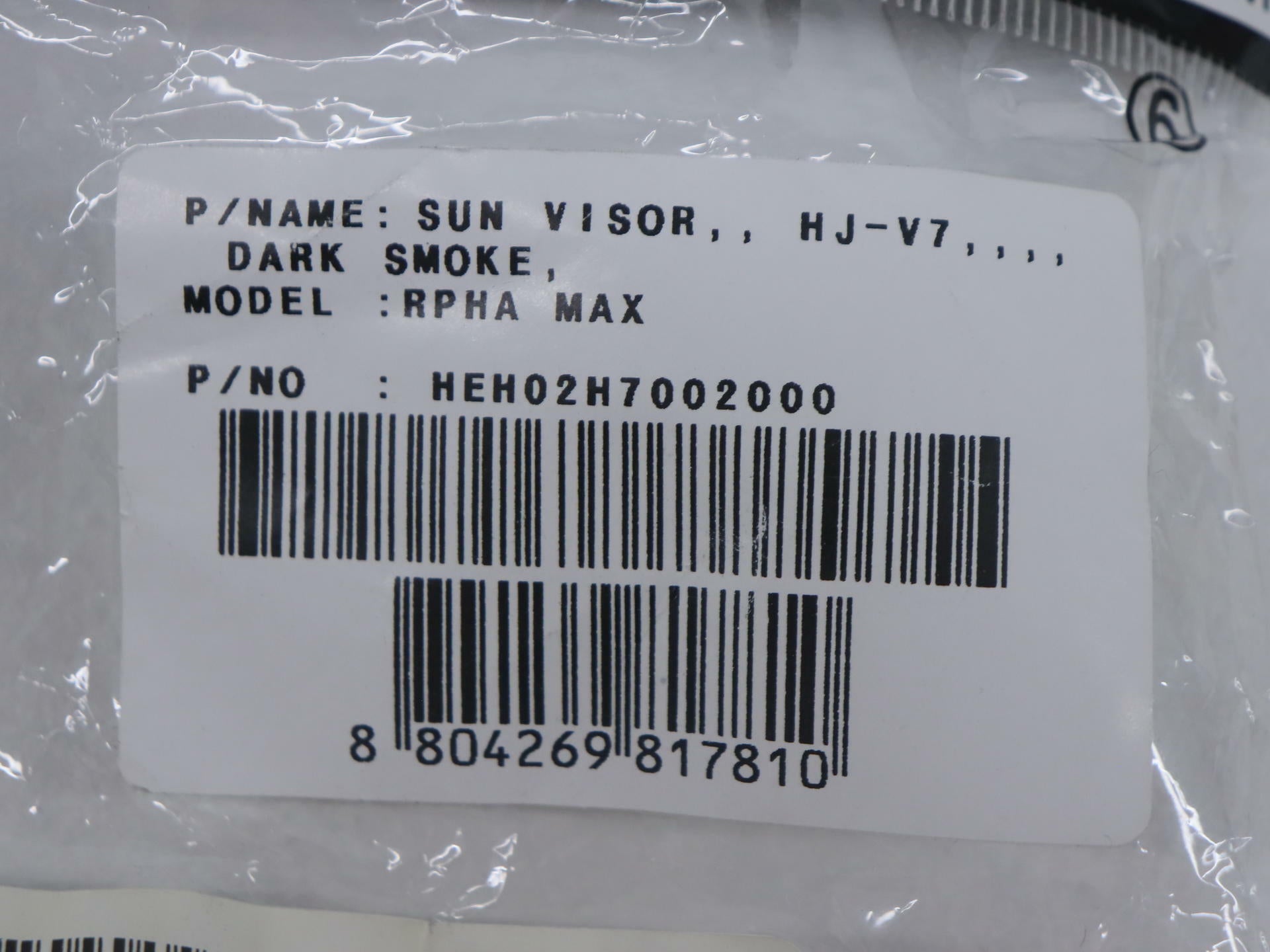 OPEN BOX - HJC Sun Shield Visor Lens Dark SMOKE - HJ-V7 - 1590-155