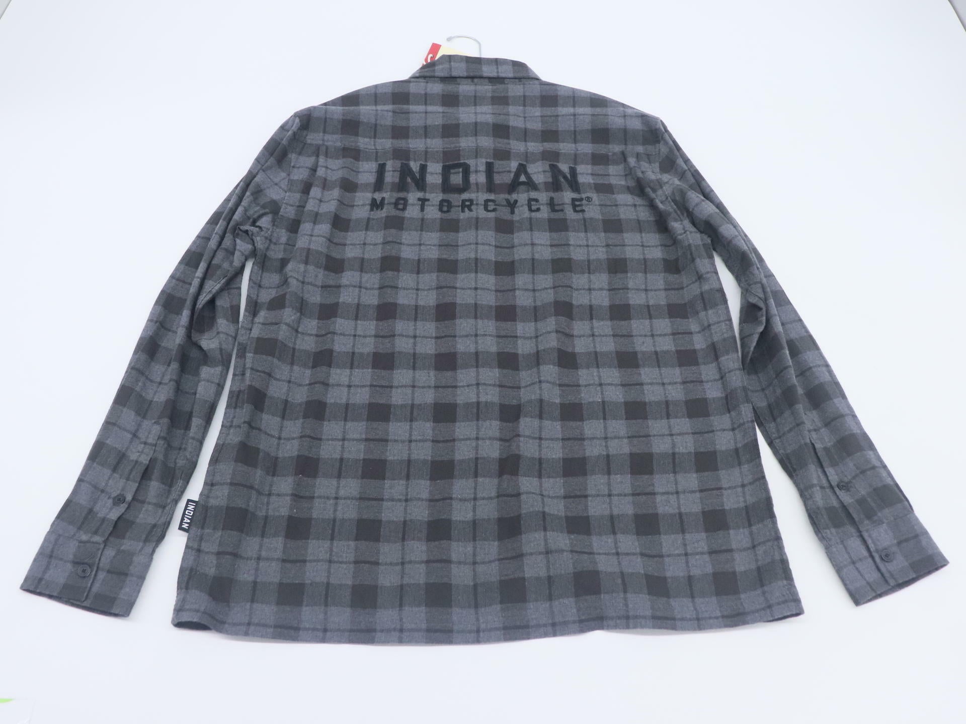 Indian Mens Flannel Plaid Shirt Long Sleeve Black Medium 283327903 -OPEN BOX