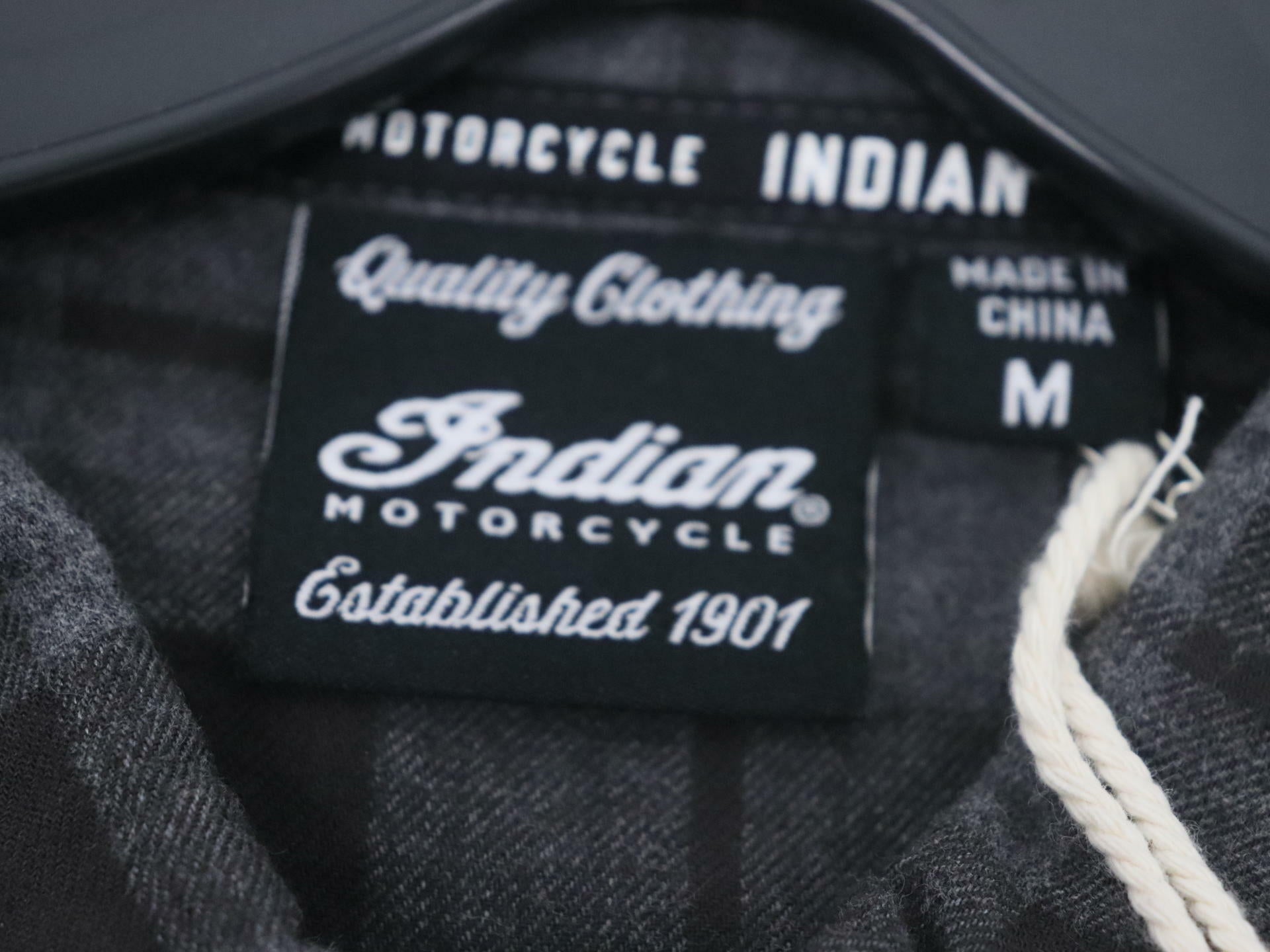 OPEN BOX - Indian Flannel Plaid Shirt Long Sleeve Black- MENS MEDIUM - 283327903