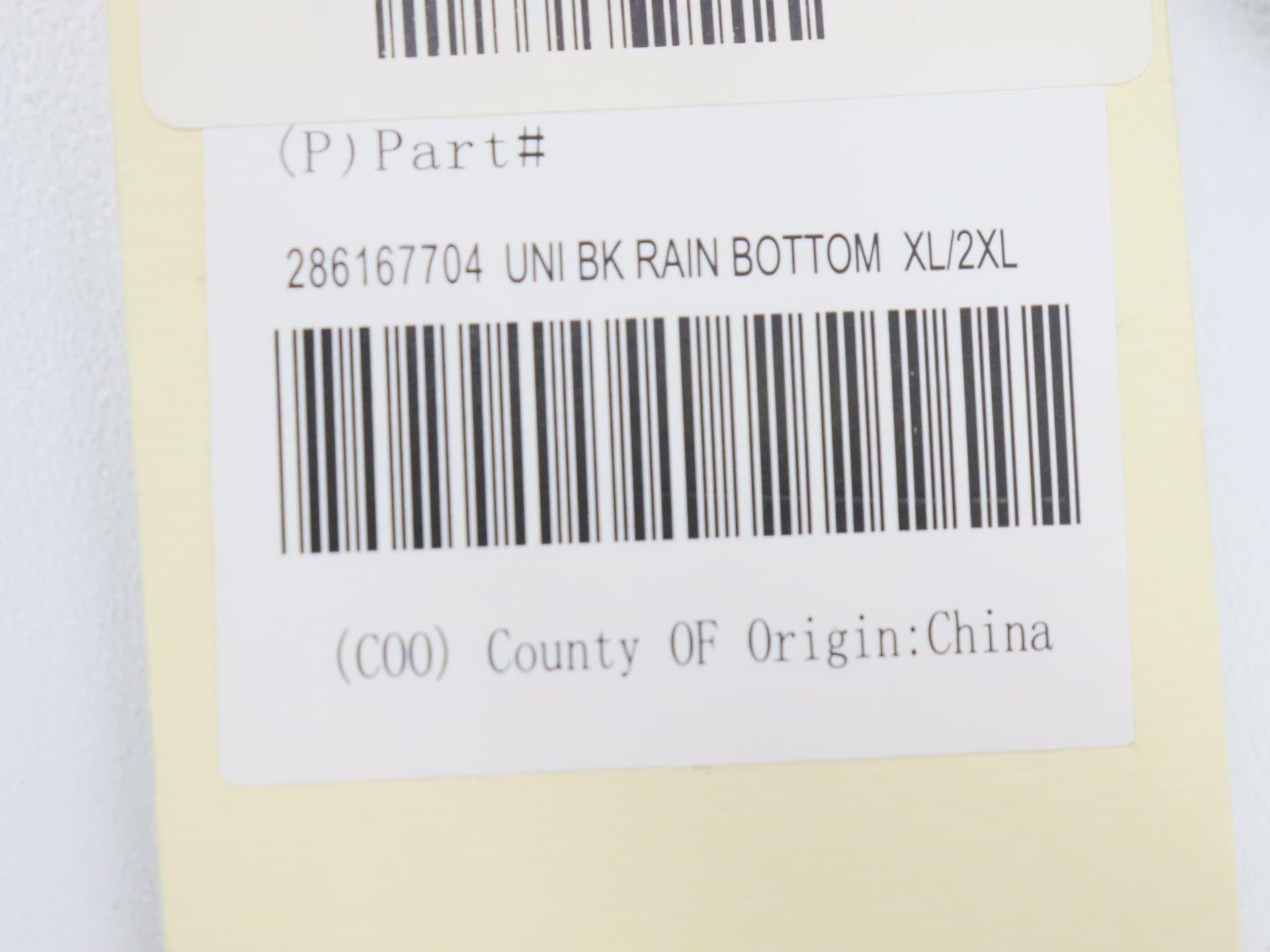 OPEN BOX - Indian Rain Suit Pant Bottoms BLACK - ADULT Unisex XL/2XL - 286167704