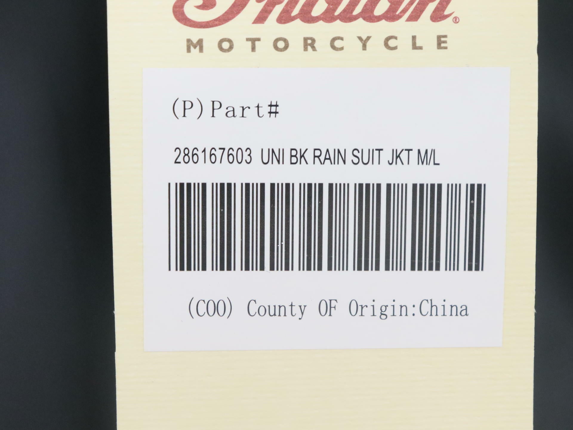 OPEN BOX - Indian Rain Suit Jacket BLACK - ADULT Unisex MD/LG - 286167603