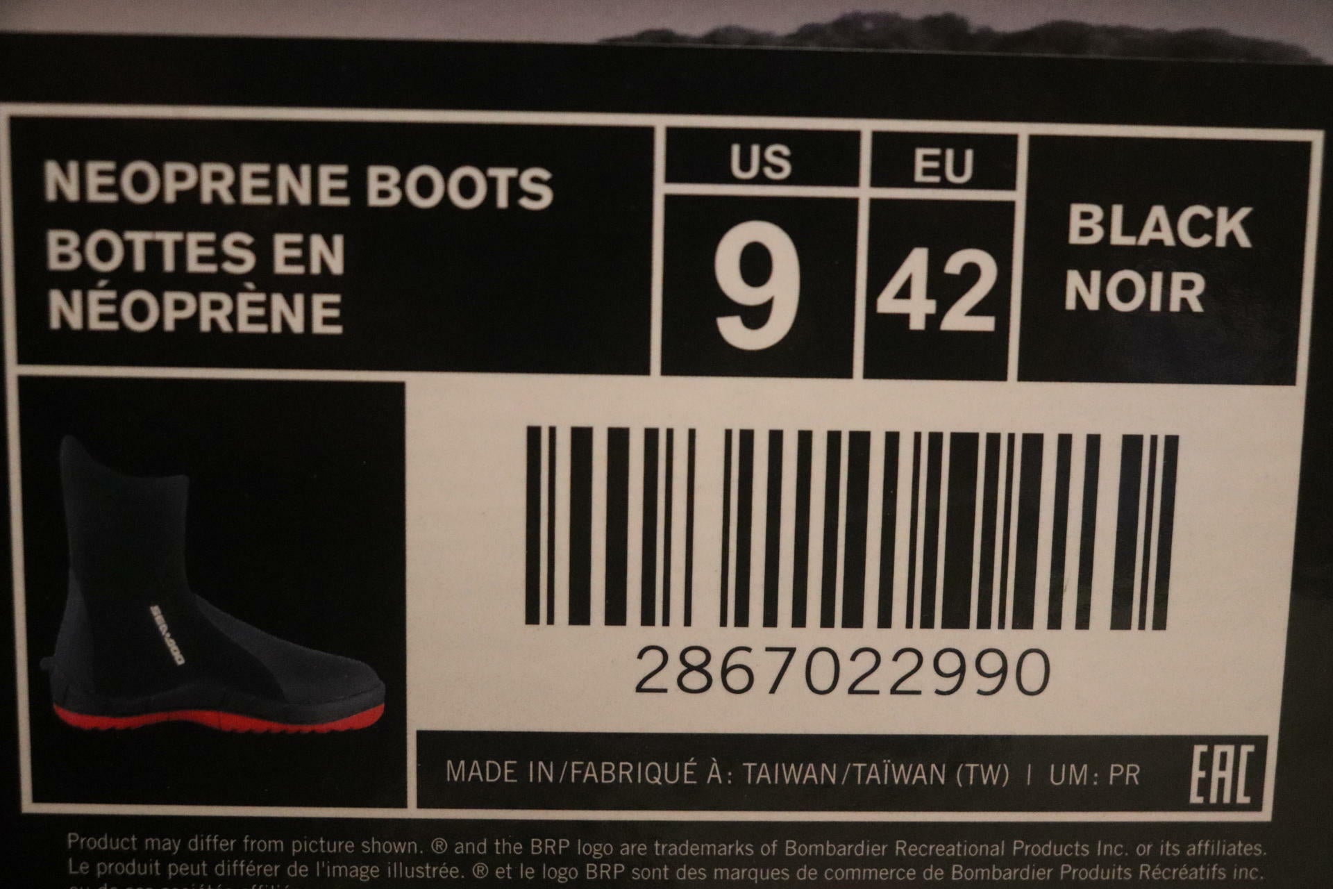 Sea-Doo Neoprene Booties Water Shoe - Unisex ADULT sz9 - 2867022990 - Open Box