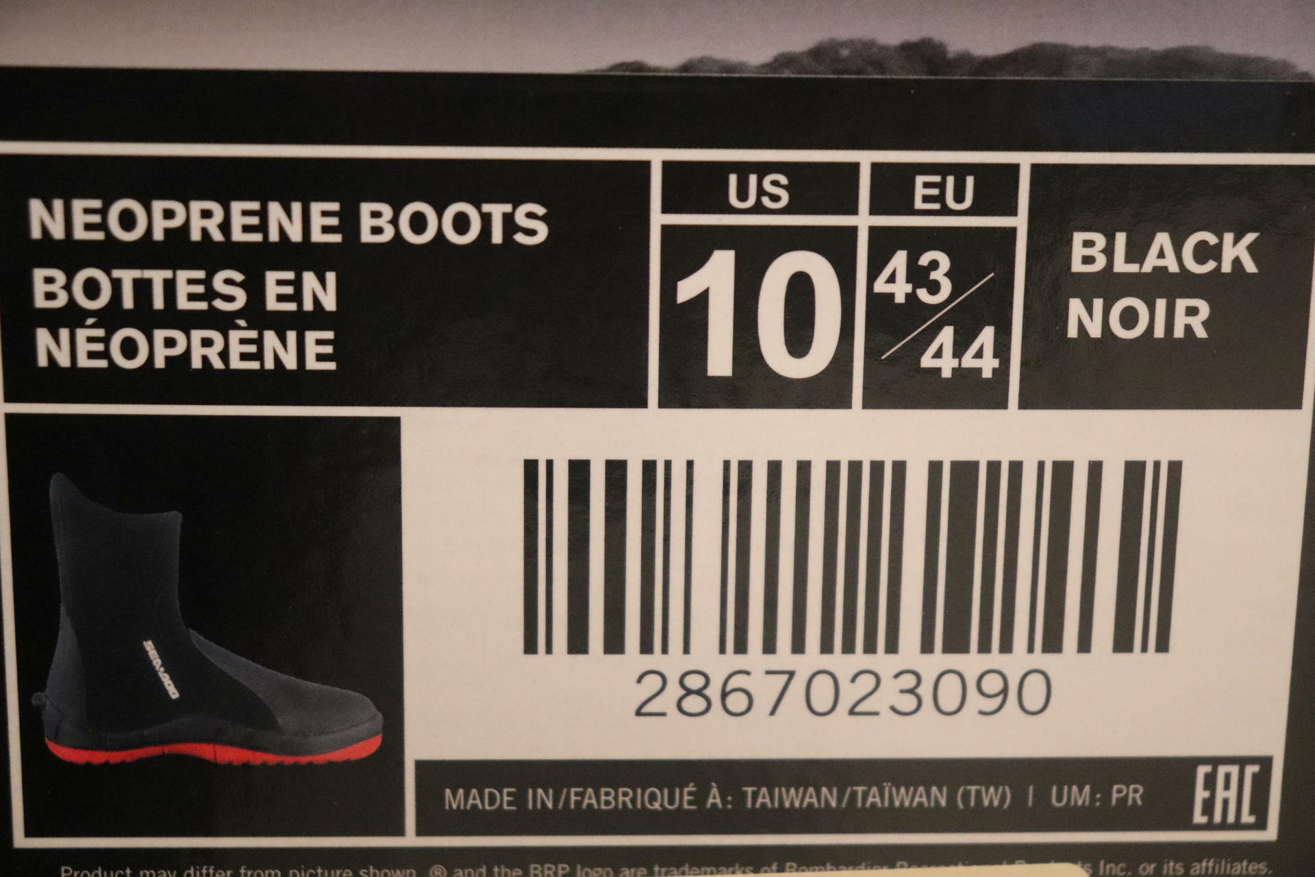 Sea-Doo Neoprene Booties Water Shoe - Unisex ADULT sz10 - 2867023090 - Open Box
