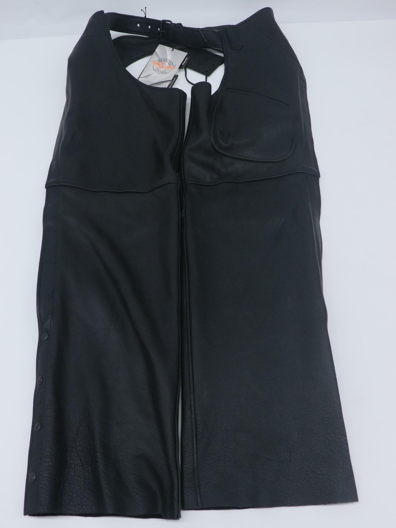 Milwaukee Leather Mens Motorcycle Chaps Black 3-Pocket 2XL ML1766-2XL - Open Box