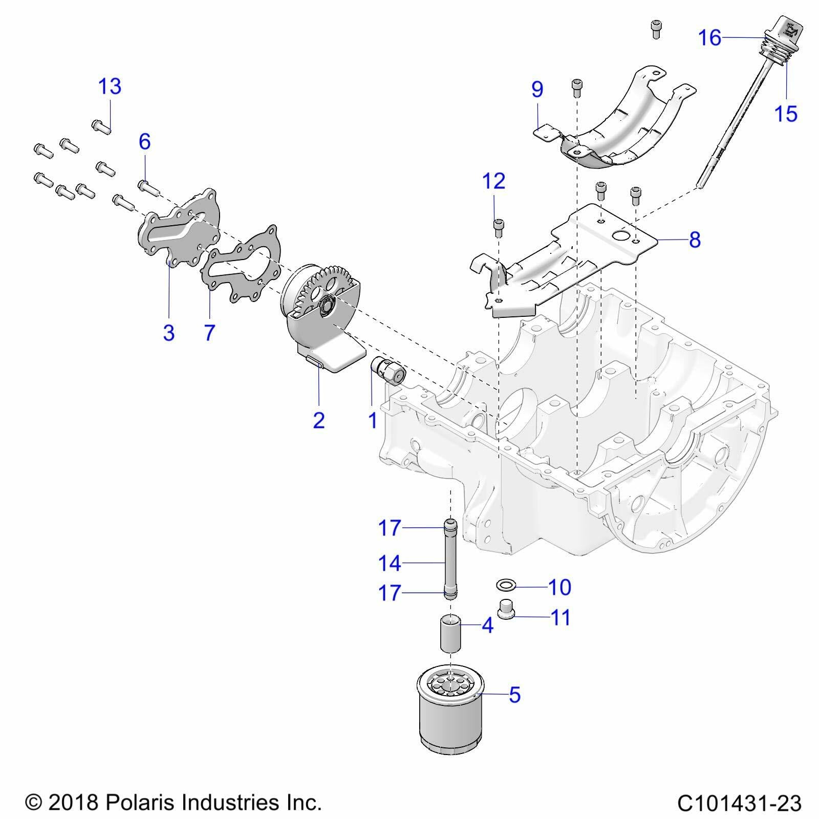 Polaris ATV Oil Pump Assembly, Genuine OEM Part 2521041, Qty 1