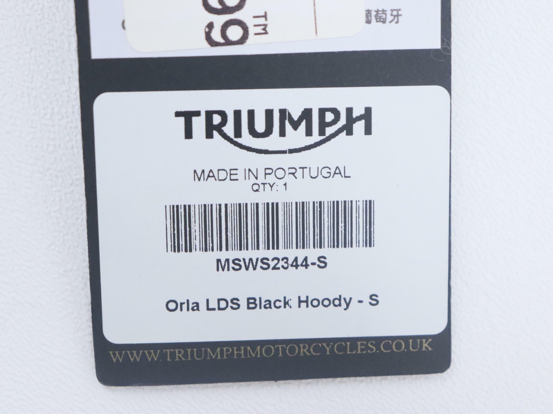 Triumph Womens Orla Sweatshirt Hoodie Black Small MSWS2344-S -OPEN BOX