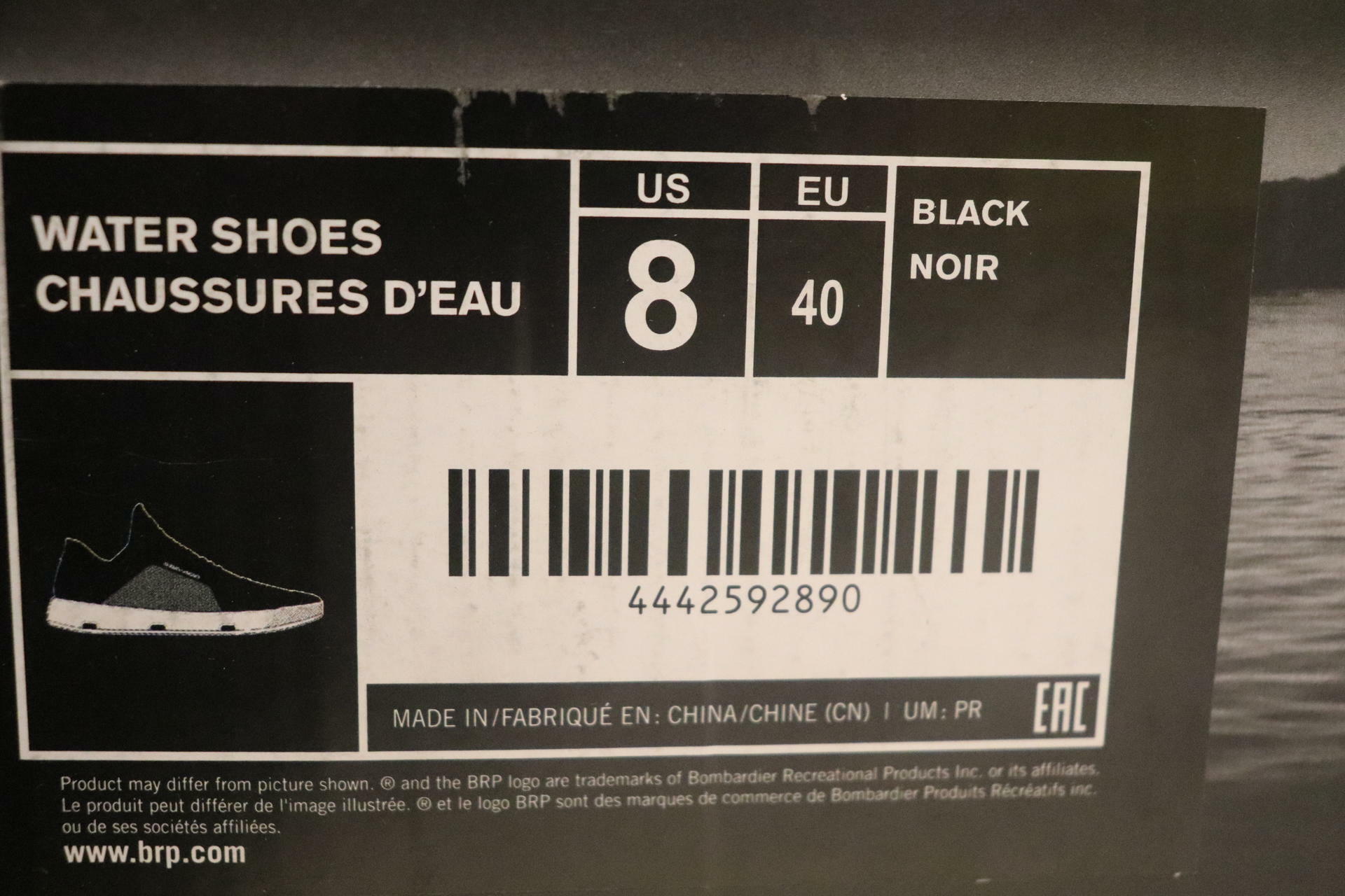 Sea-Doo Unisex Water Shoes Black Size 8 PWC Jet Ski 4442592890 - Open Box