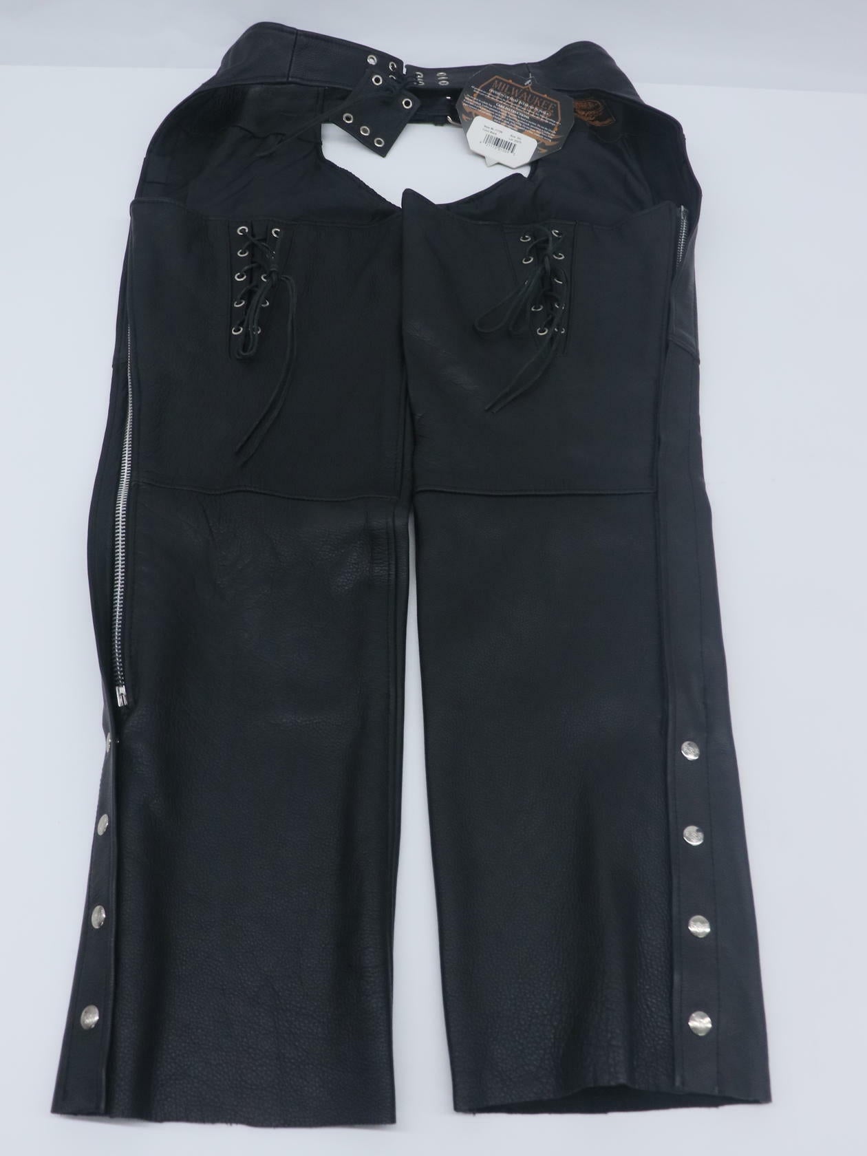Milwaukee Leather Womens Black Biker Chaps Hip Pocket 3XL ML1173-3X - Open Box