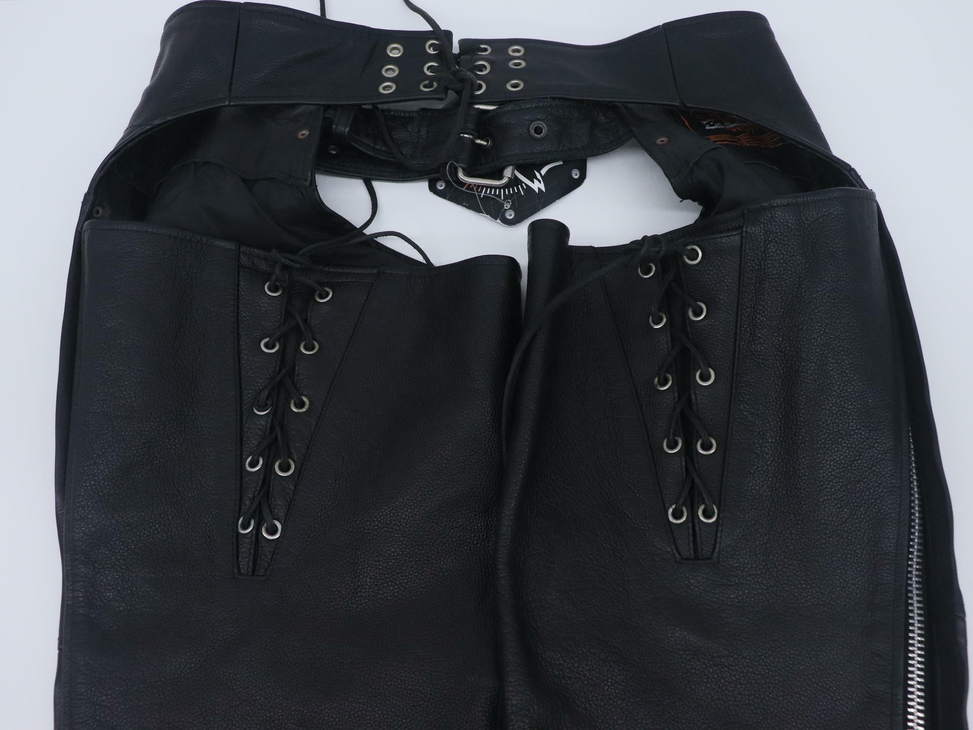 Milwaukee Leather Womens XL Black Leather Motorcycle Chaps ML1173-XL - Open Box