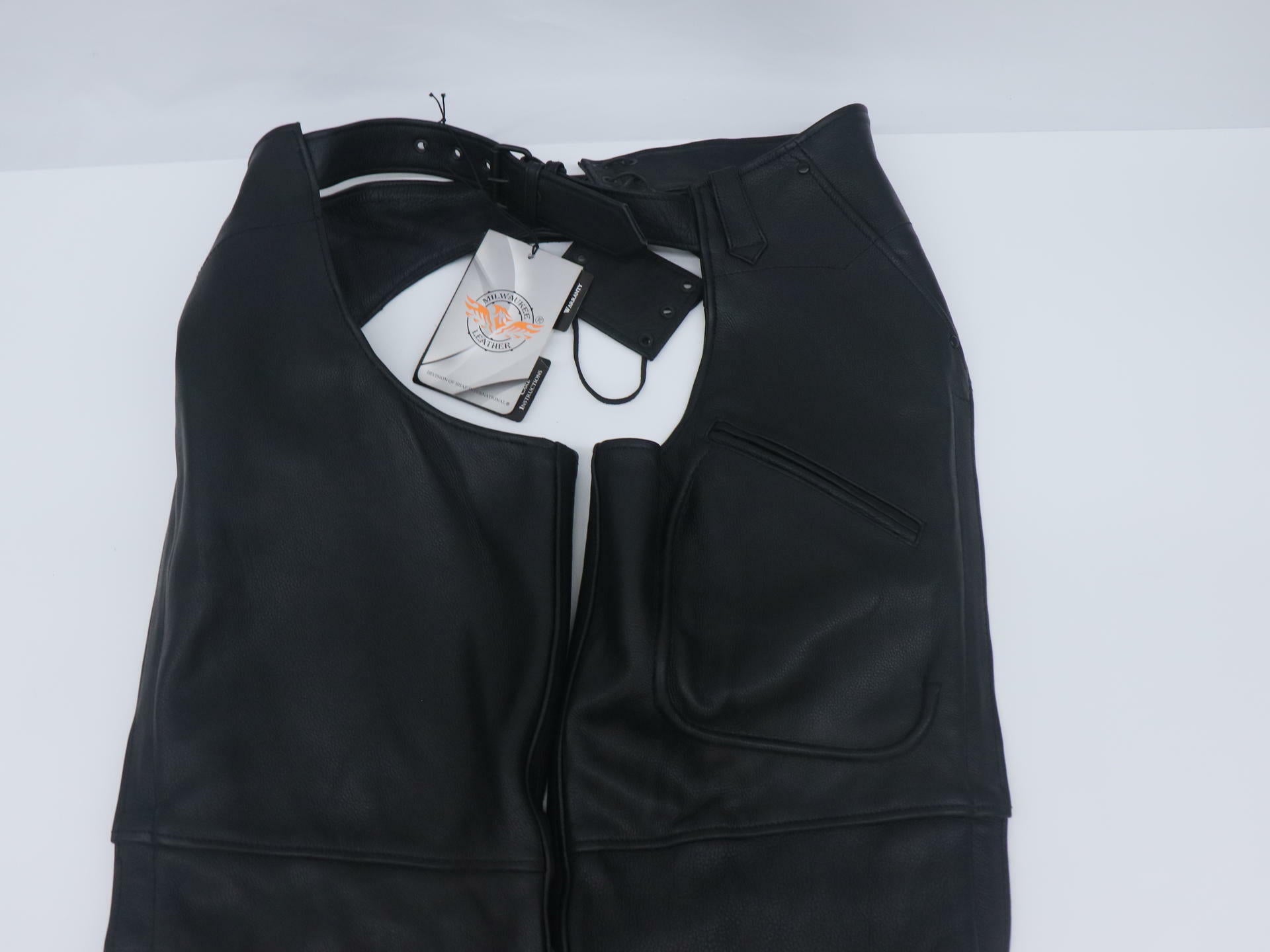 Milwaukee Leather Mens Motorcycle Chaps Black 3-Pocket 2XL ML1766-2XL - Open Box