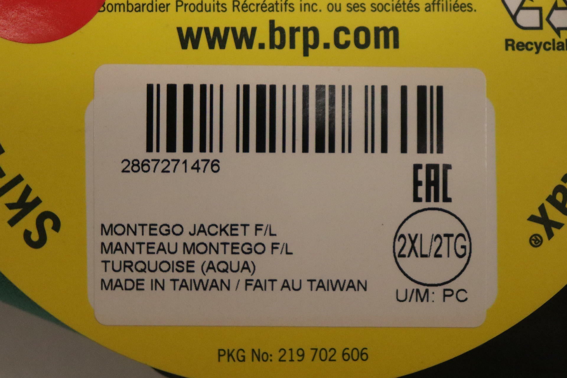 Sea-Doo Montego Womens 3mm Neoprene Wetsuit Jacket 2XL 2867271476 - Open Box