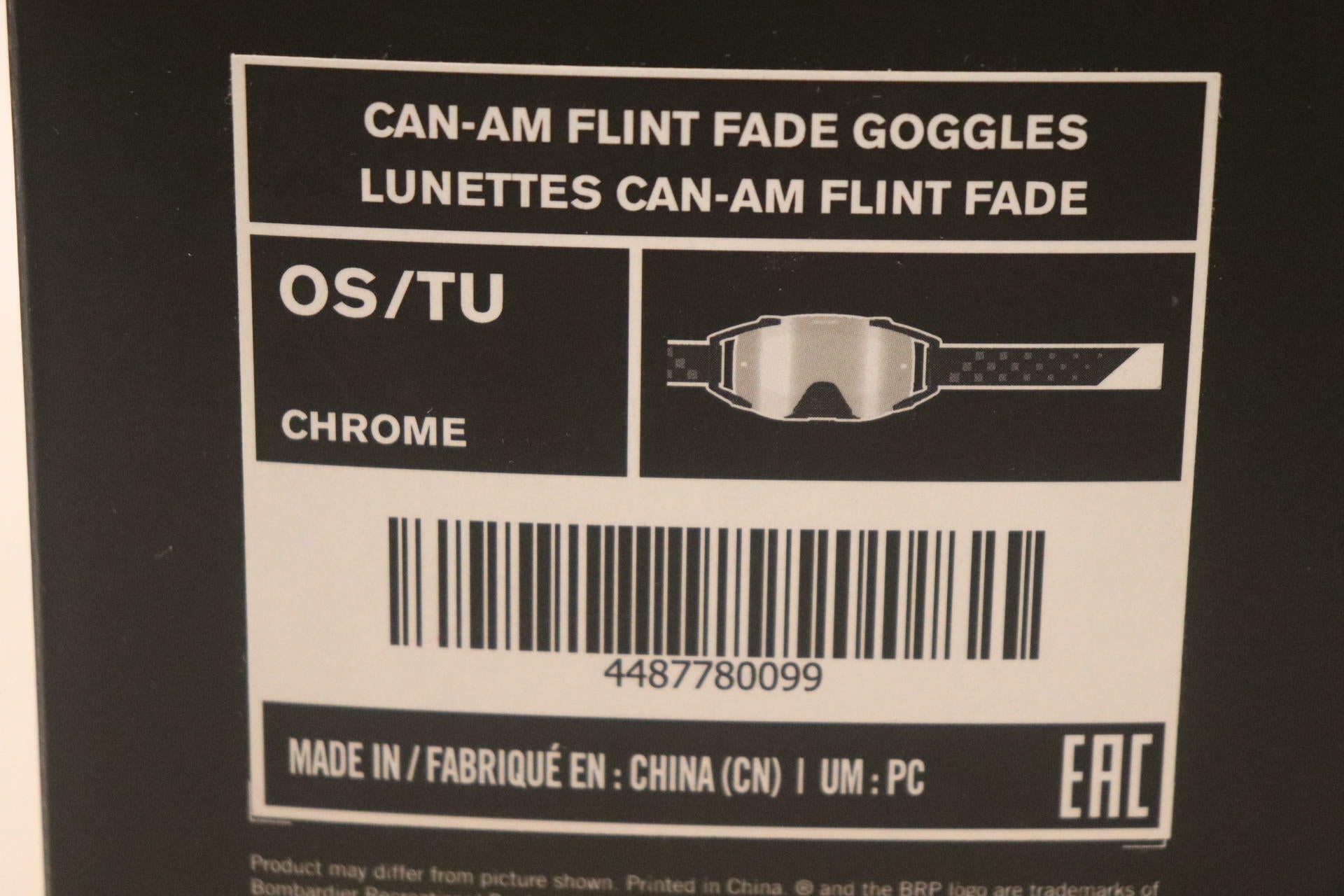 OPEN BOX - Can-Am Goggles Thermo Formed Flint Fade UV No Slip - 4487780099